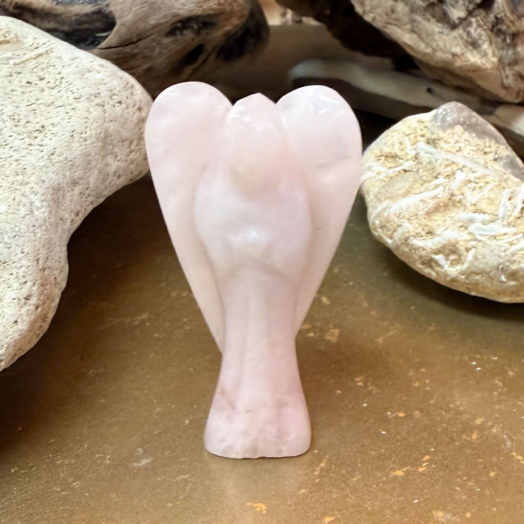 💗 Rosenquarz Schutzengel Handschmeichler Edelstein geweiht – dein Herzenslicht Talisman