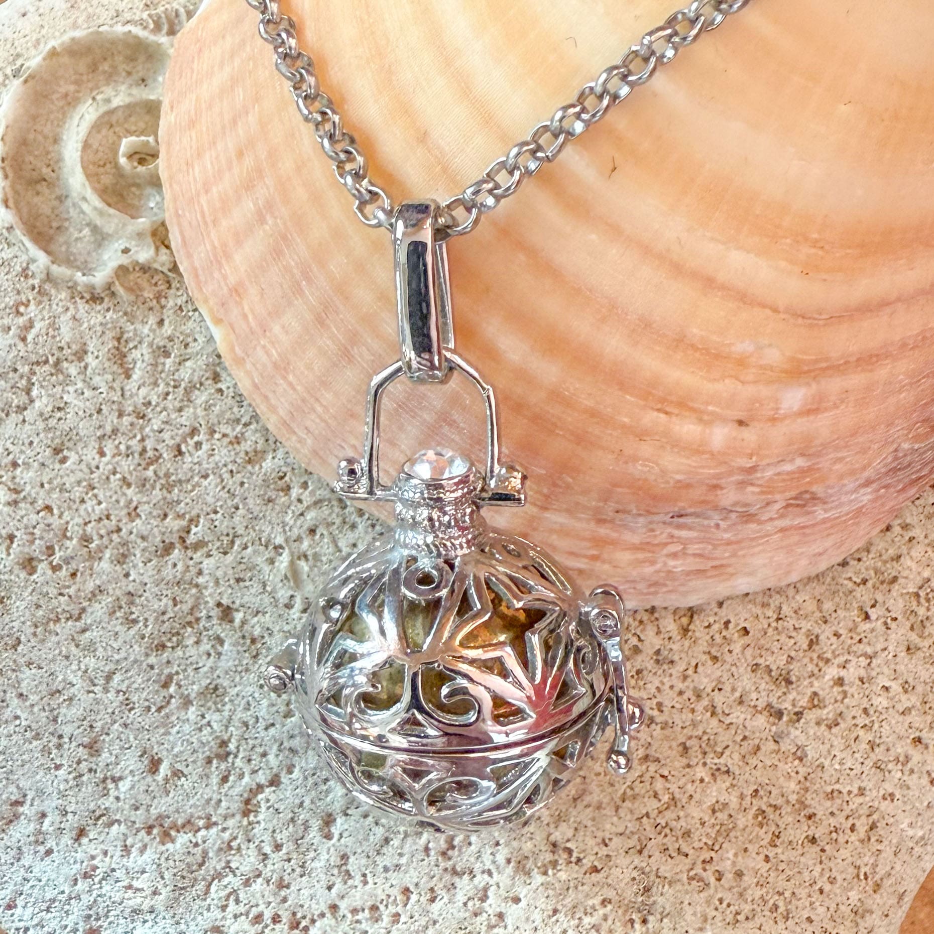 ✨ Engelsrufer Klangkugel Fashion Edelstahl Kette – Klangkugel Gold - Lebenskraft & strahlende Energie