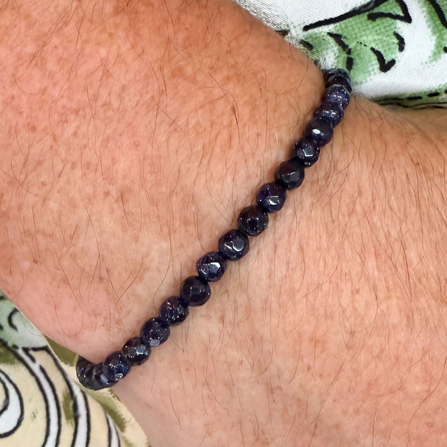 💎 Blauer Aventurin Edelstein Armband 4 mm – klare Gedanken & geistige Freiheit