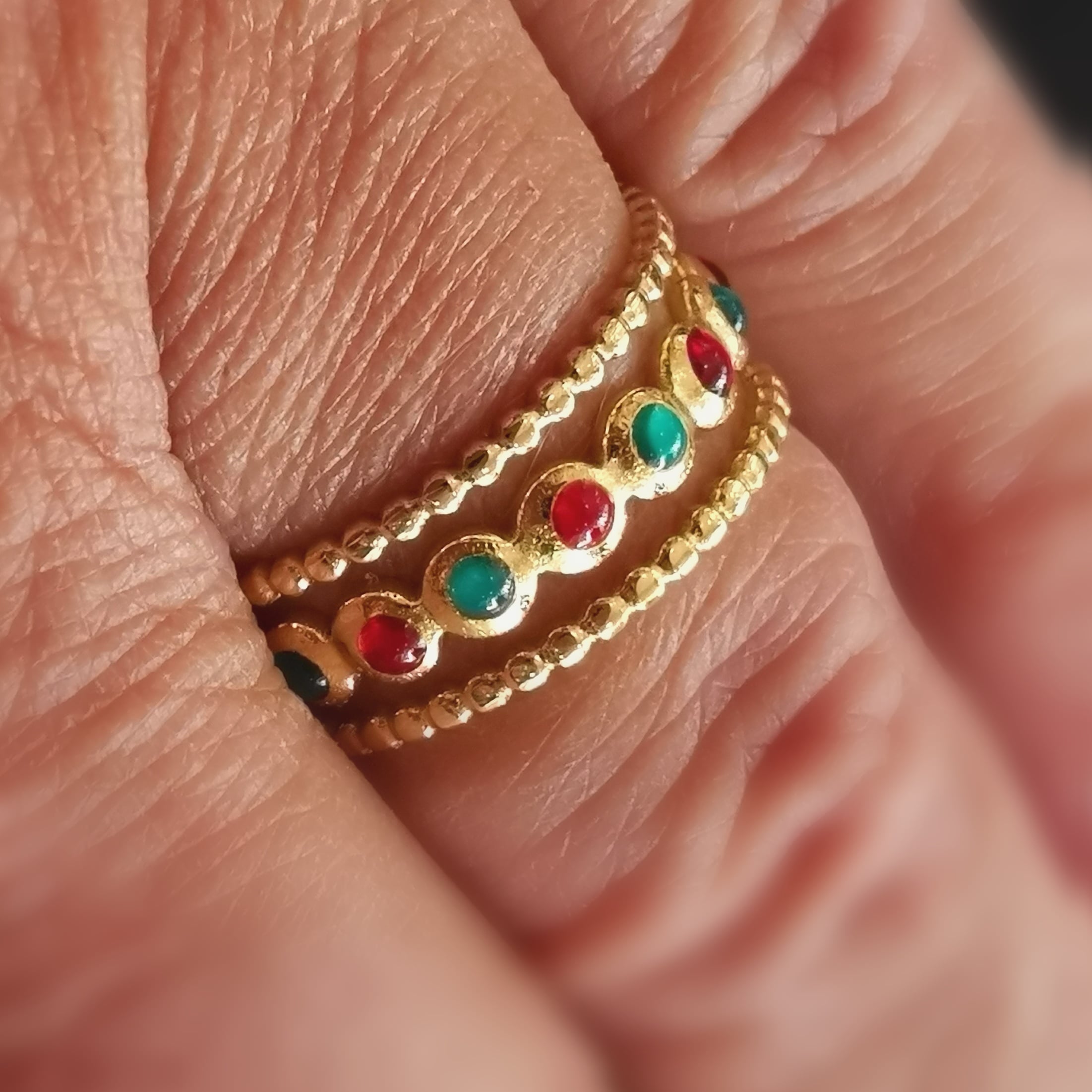 Zirkon Edelstein Ring, Boho Gold Karma Schmuck geweiht, Freude