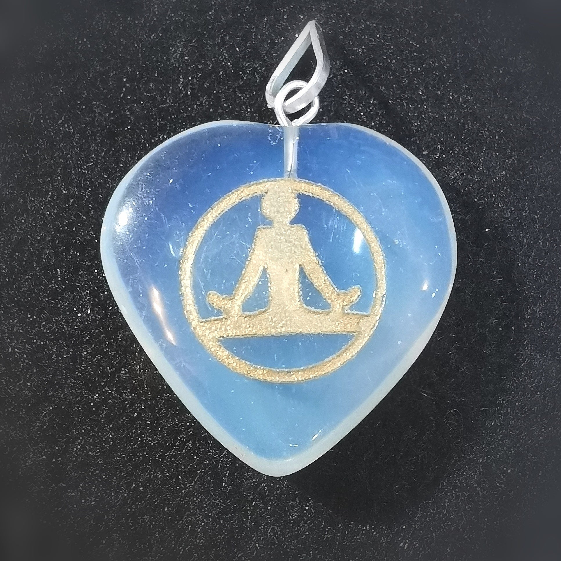 Opalith Buddha Edelstein Herz Karma Anhänger, Yoga Reiki Meditation, geweiht - neue Kraft