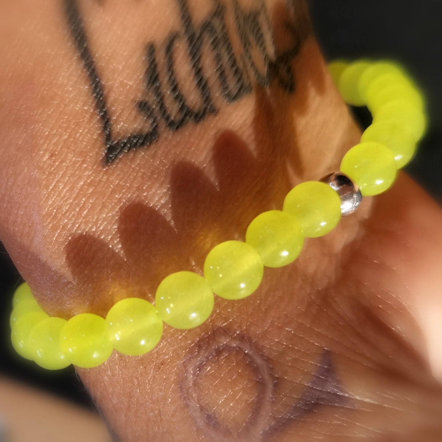 gelbe Limonen Jade Karma Edelstein Chakra Armband, A Qualität, geweiht, Gesundheit Freude Lebenskraft