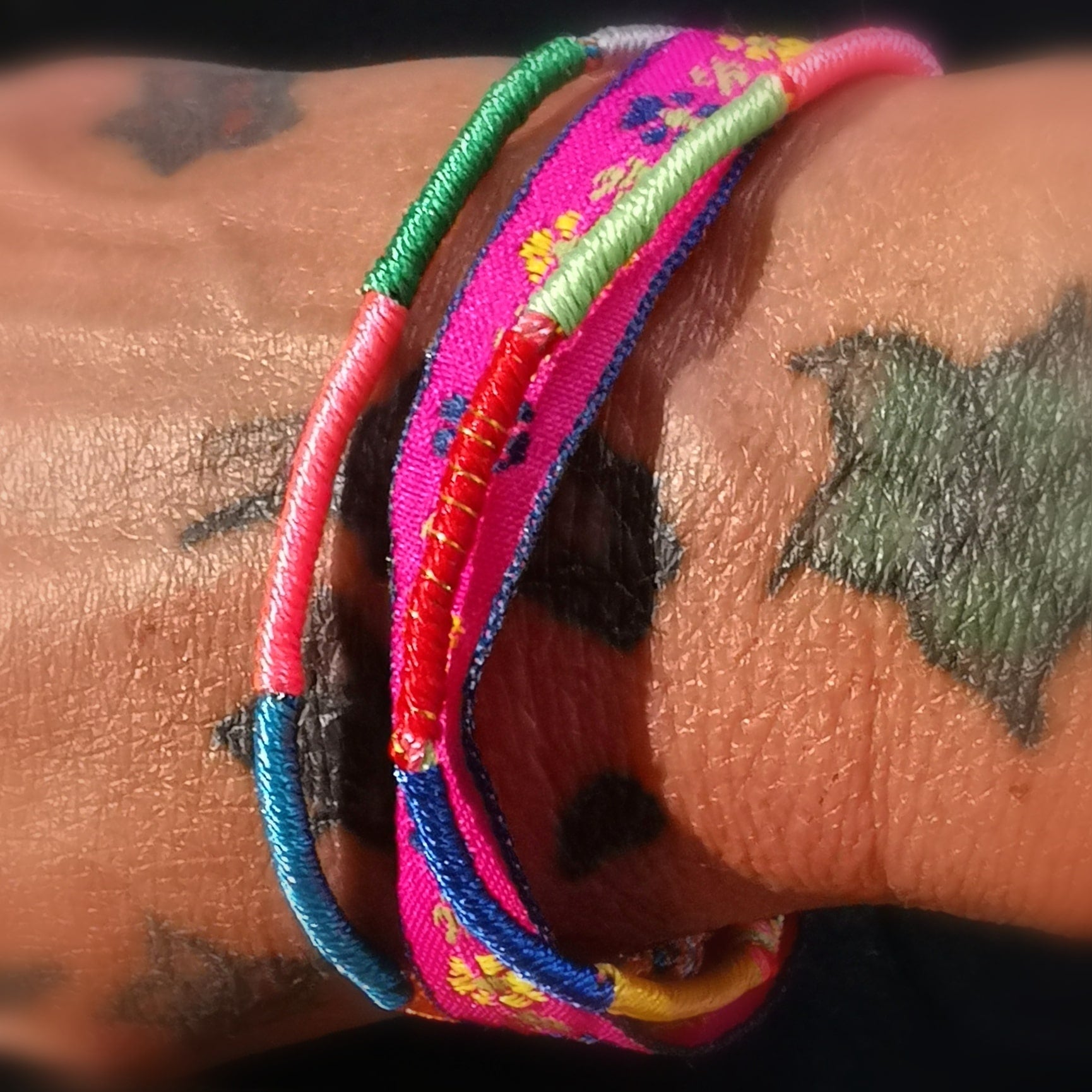 Hippie Armbändchen Fusskettchen bunt, Glücksarmband Schmuck