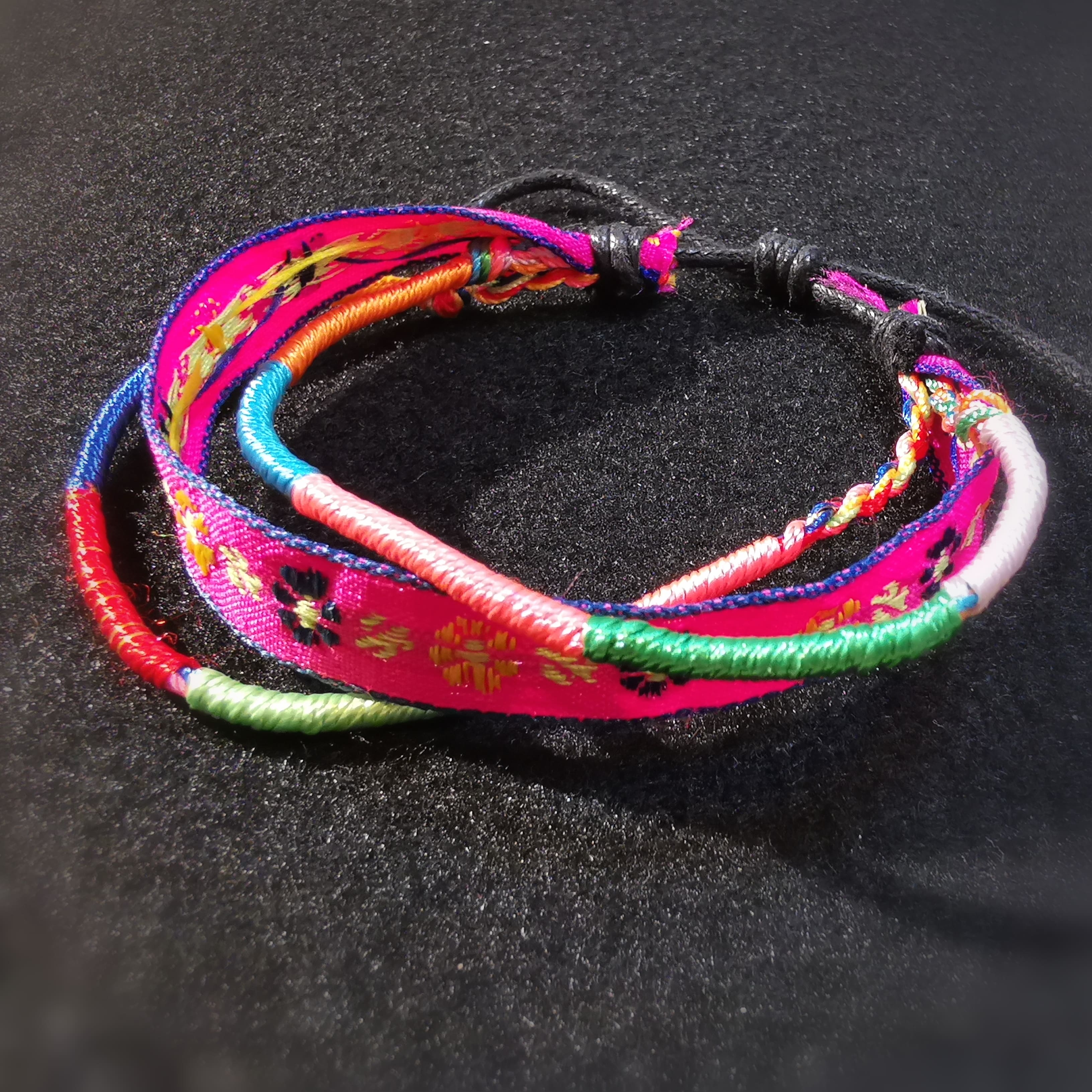 Hippie Armbändchen Fusskettchen bunt, Glücksarmband Schmuck