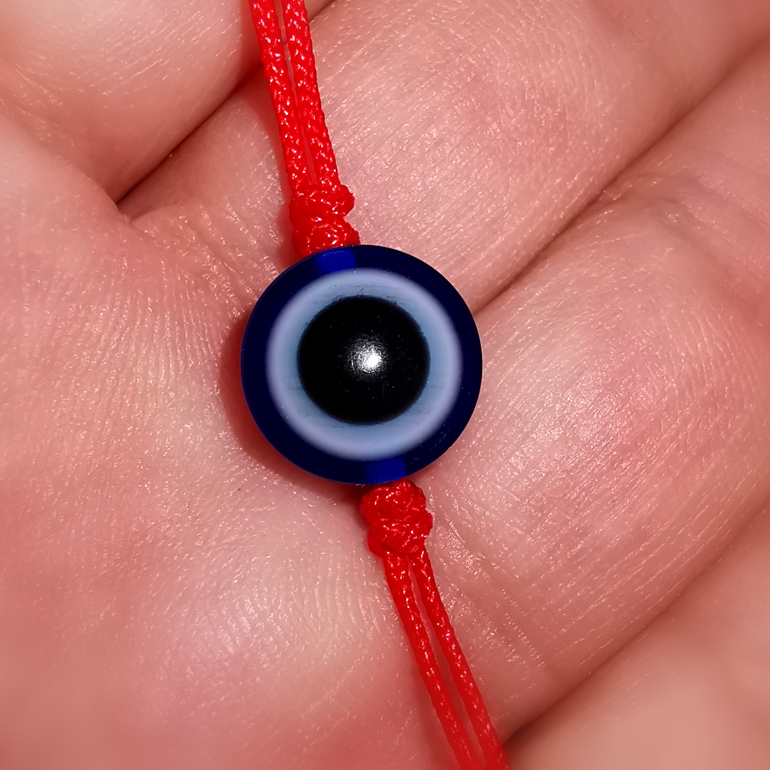 Auge von Nazar, türkisches Auge Armband, Karma Armbändchen bis 26 cm, Rot Blau, geweiht - Schutz und Kraft