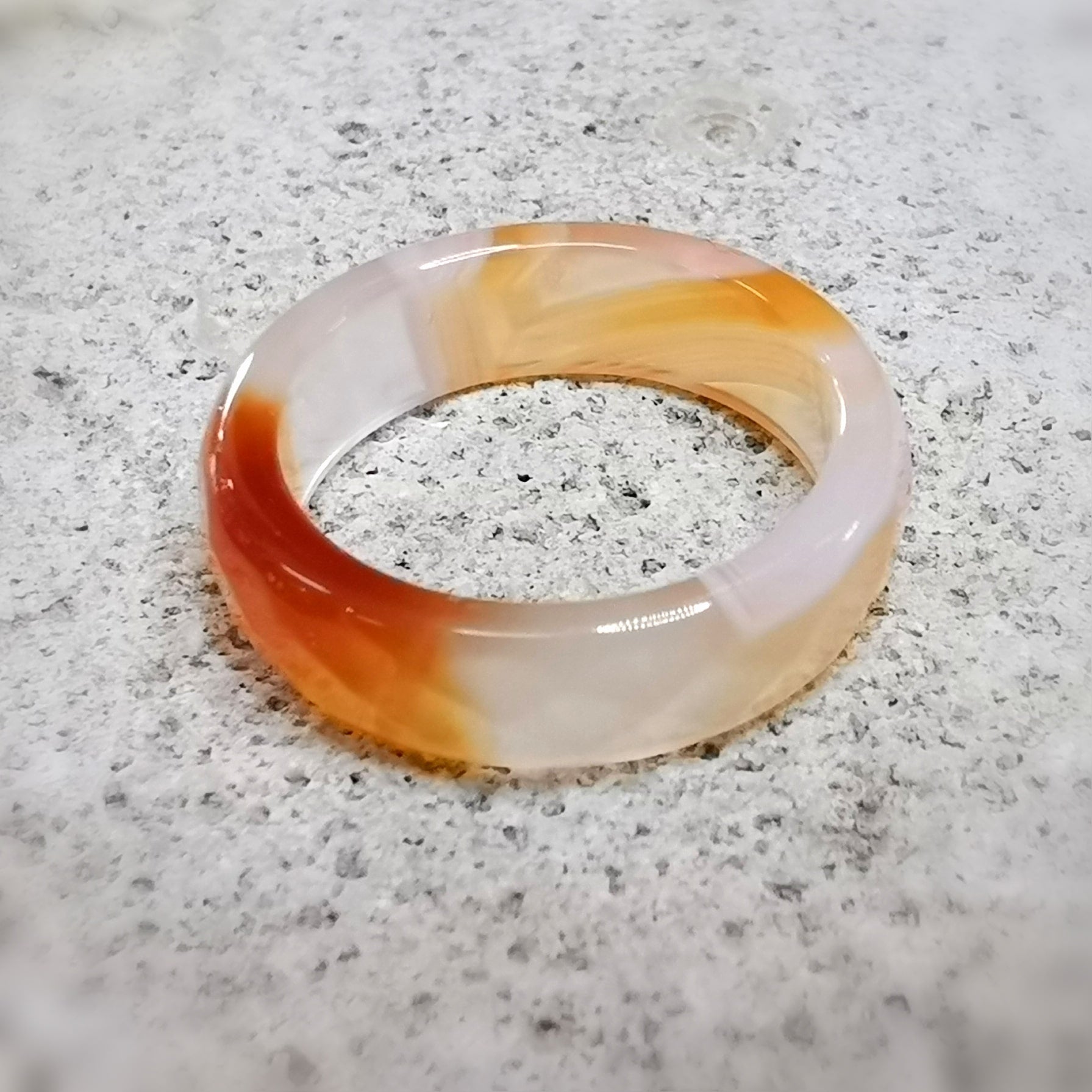 Achat Karneol Ring Fingerring Glücksachat Heilstein, Größe 55, Freude und Frieden