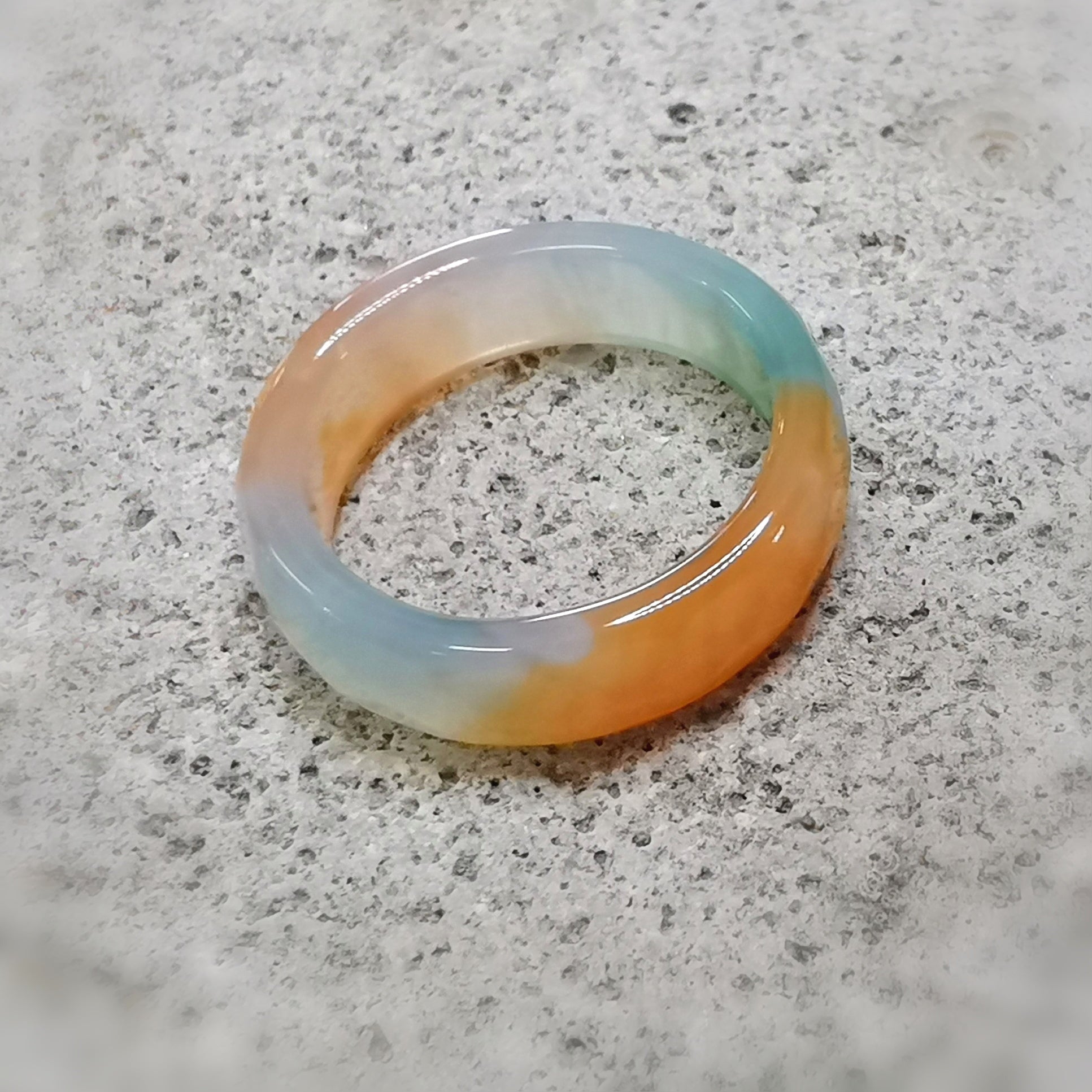 Achat Karneol Ring Fingerring Glücksachat Heilstein, Größe 56, Freude und Frieden