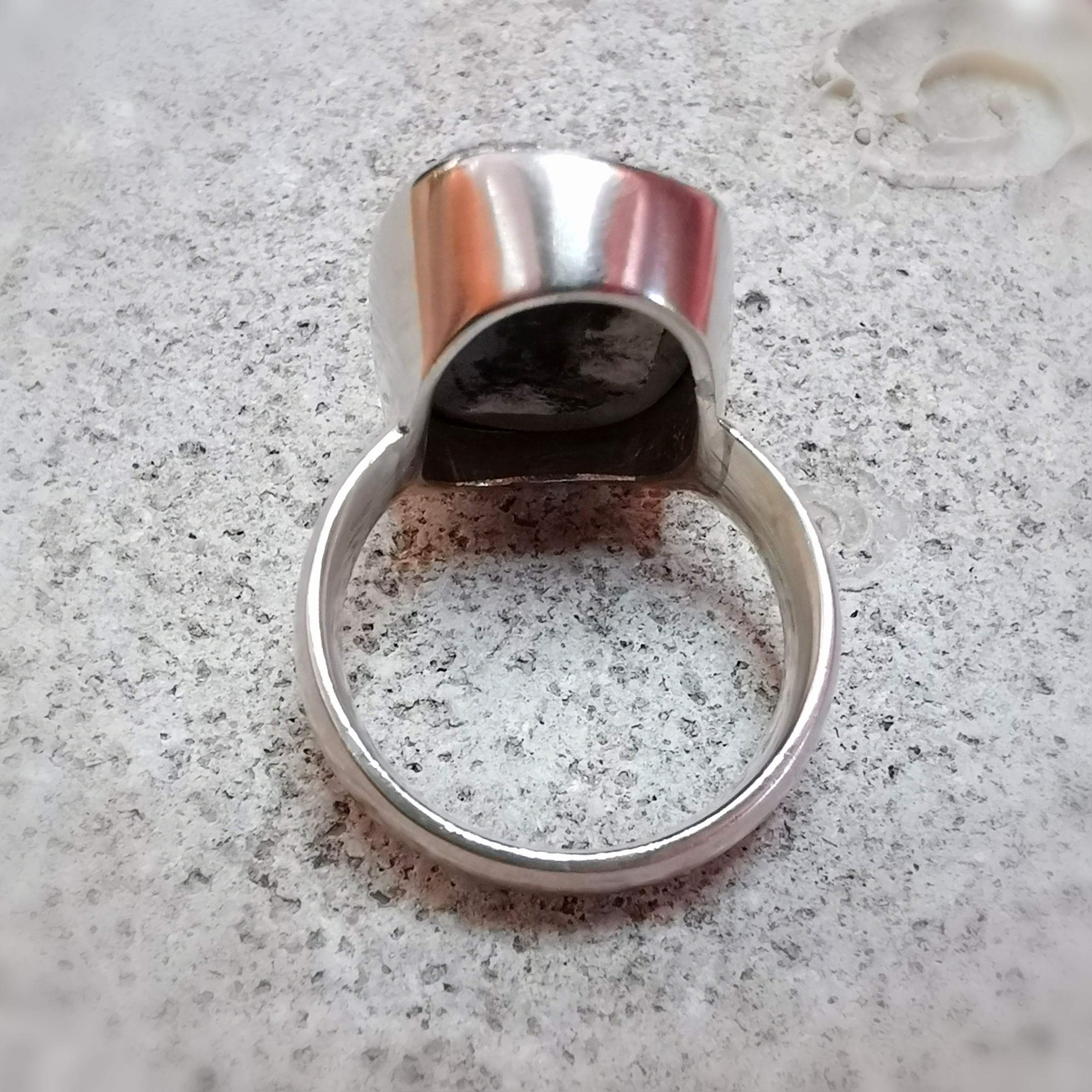 Pyrit Edelstein Heilstein Sterlingsilber Design Karma Ring - Größe 60 - neue Hoffnung, Mut