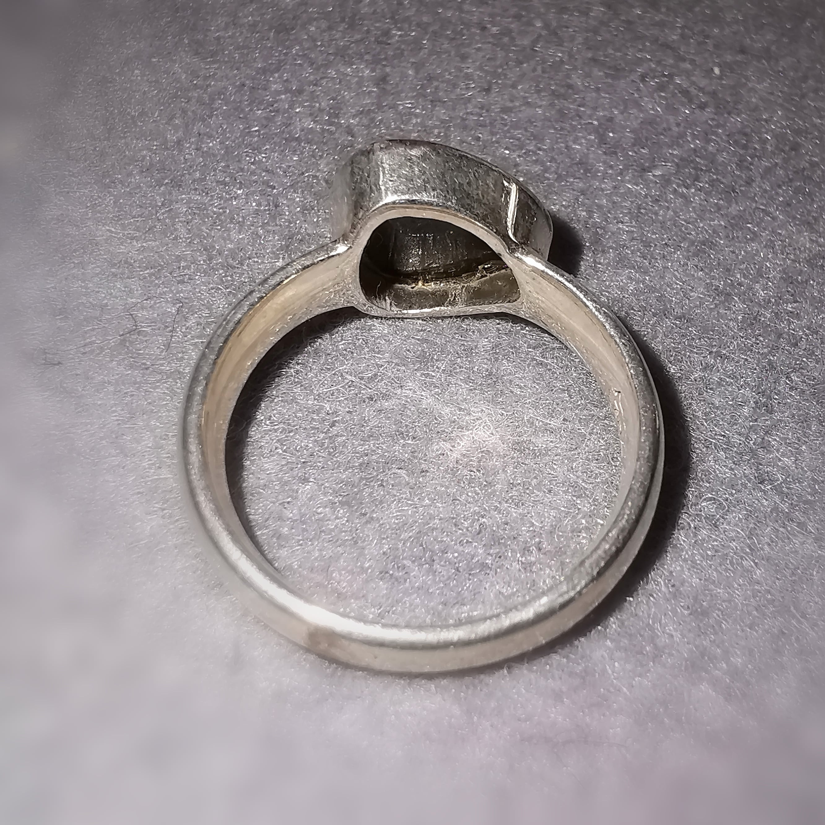 anillo de piedra curativa de piedra preciosa de espinela negra plata de ley tamaño 56 - Estoy en protección