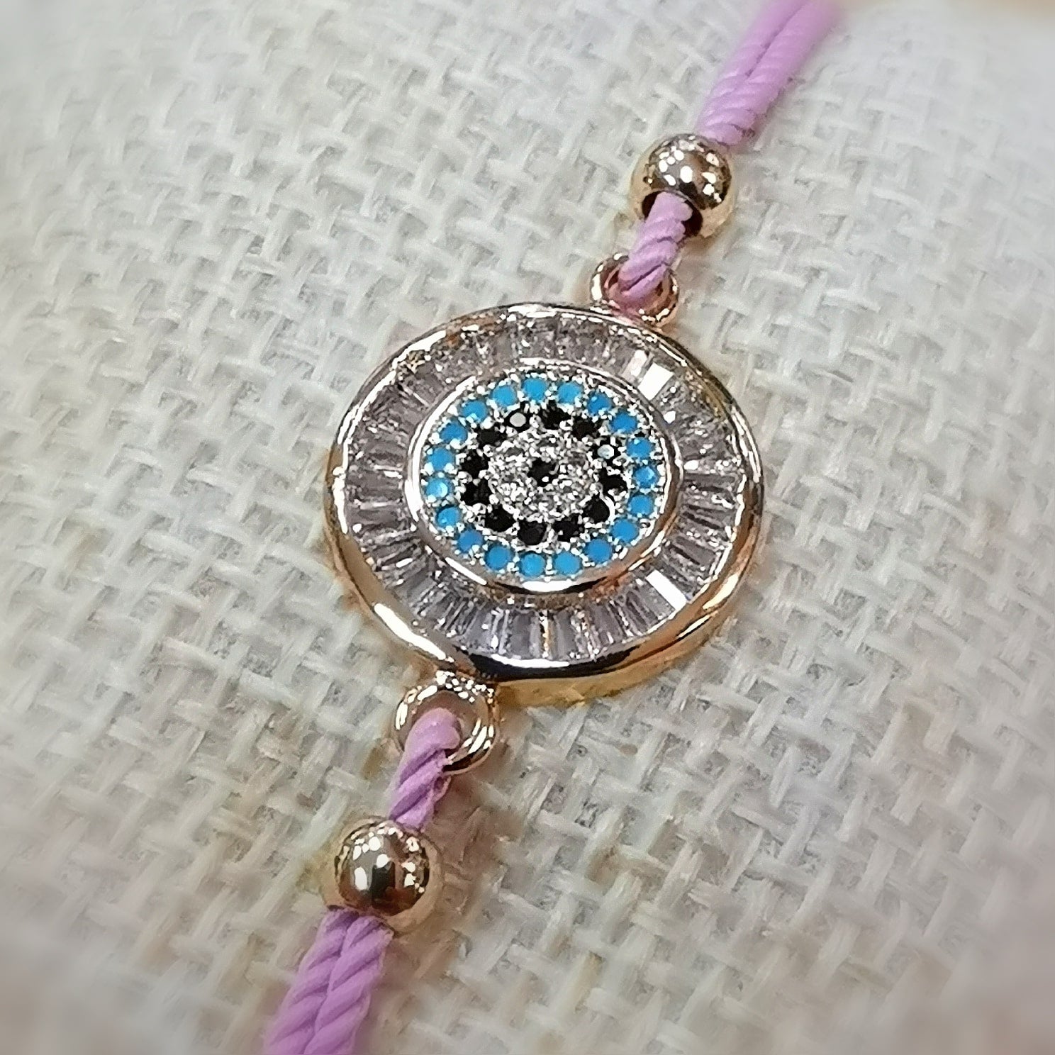 Mandala Boho Kristall Armbändchen rosa gold farben, Bijou Armband, Liebe