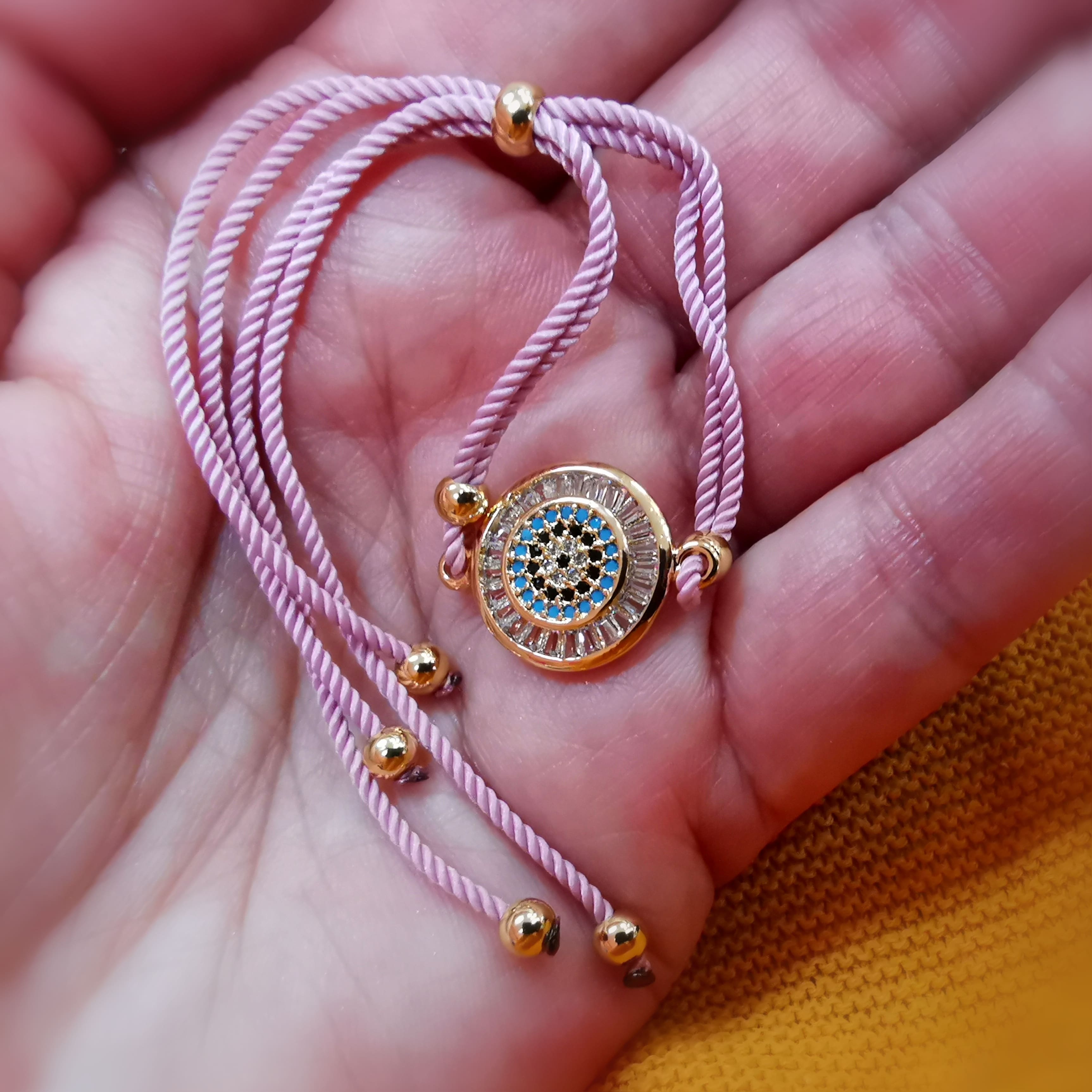 Mandala Boho Kristall Armbändchen rosa gold farben, Bijou Armband, Liebe