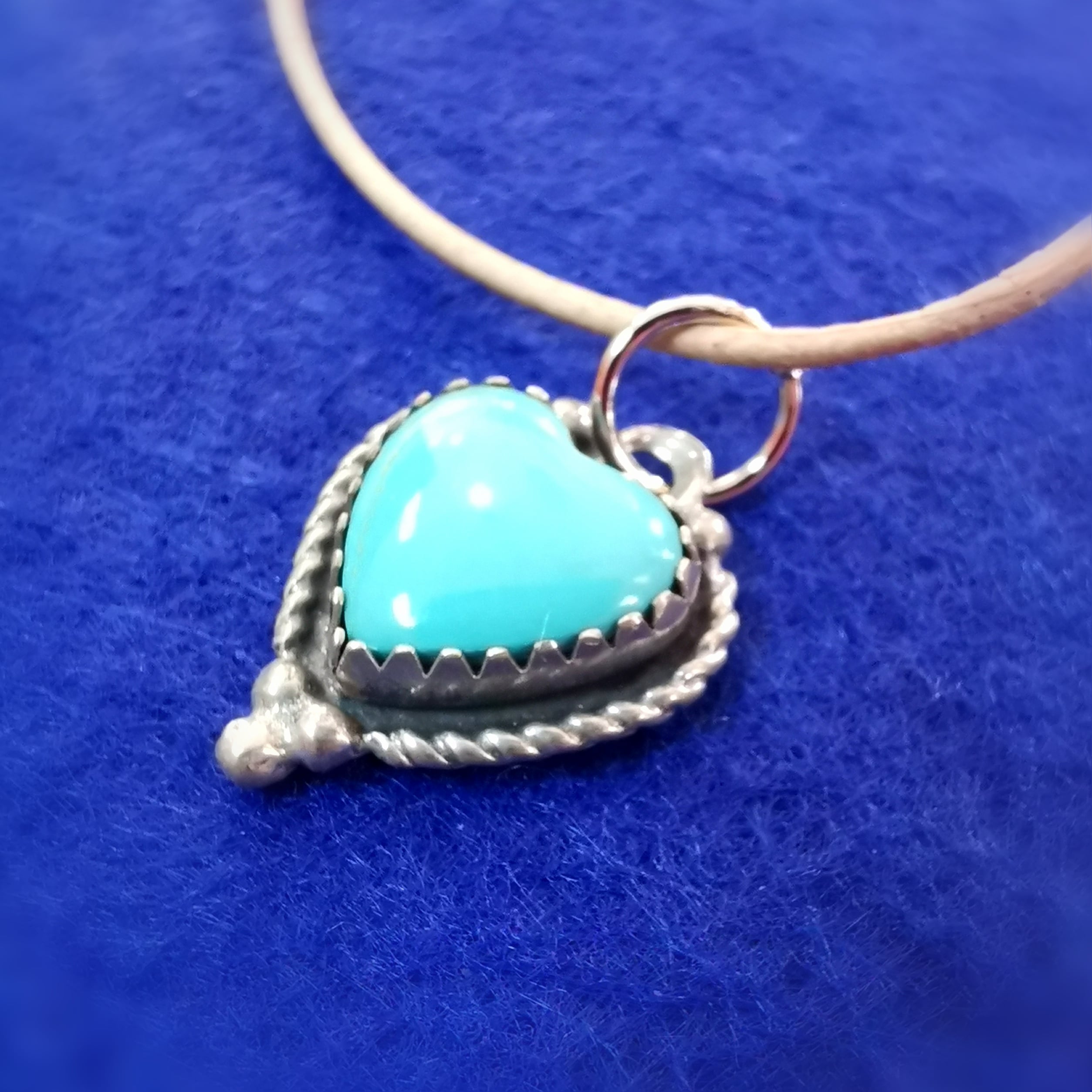 Turquoise stab. Sterling silver heart leather karma necklace, consecrated #selflove