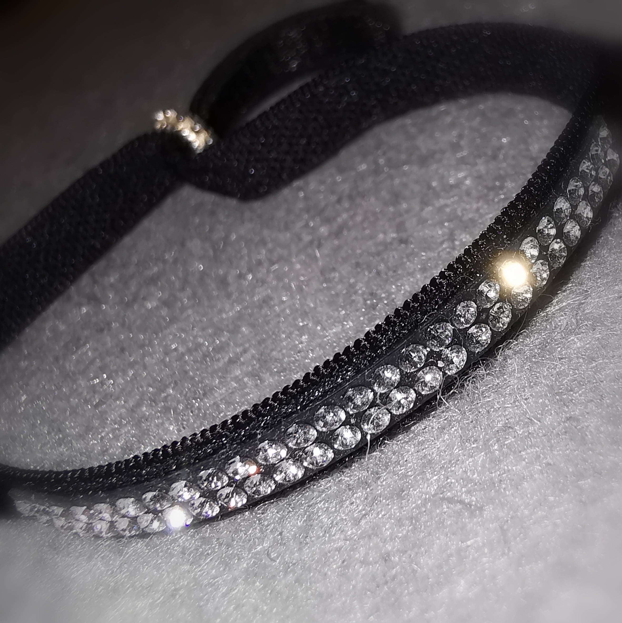 Pulsera boho hippie elástica de cristal Swarovski #cielo estrellado negro