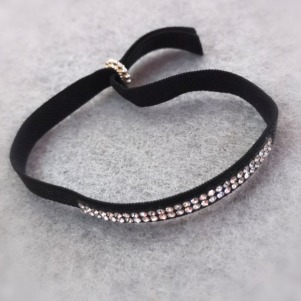 Pulsera boho hippie elástica de cristal Swarovski #cielo estrellado negro