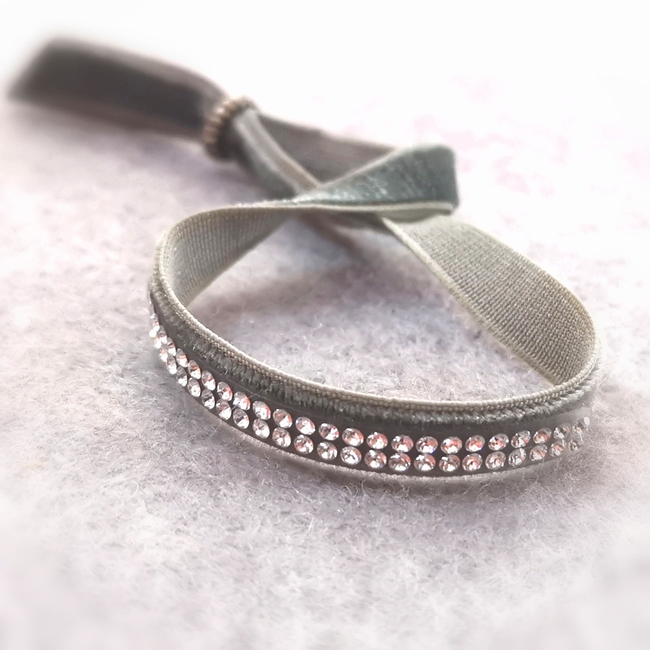 Swarovski Stretch Elastik Glitzer Armband, Boho Armbändchen #feierlich grau