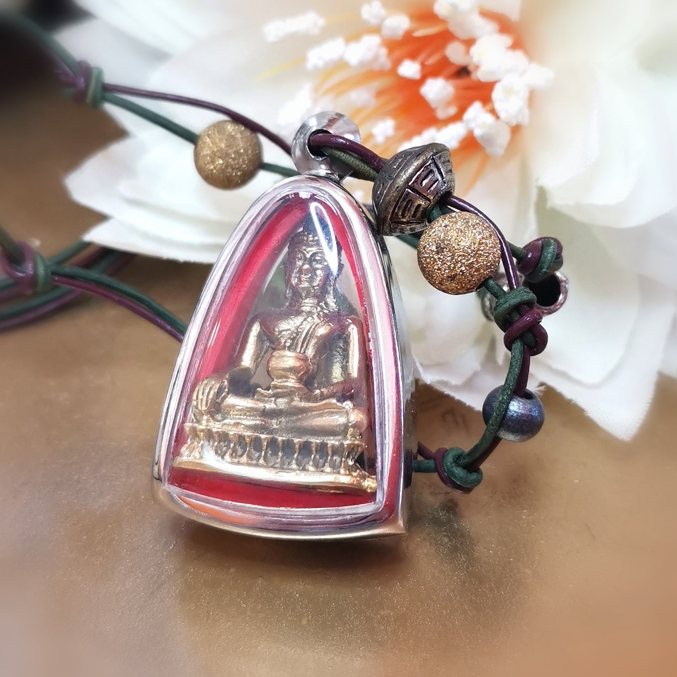 Buddha Tempel Talisman Design Kette, Unikat Karma Schmuck geweiht #imfrieden