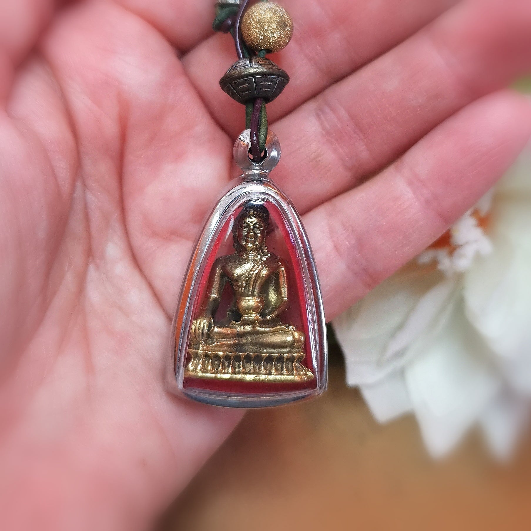 Buddha Tempel Talisman Design Kette, Unikat Karma Schmuck geweiht #imfrieden