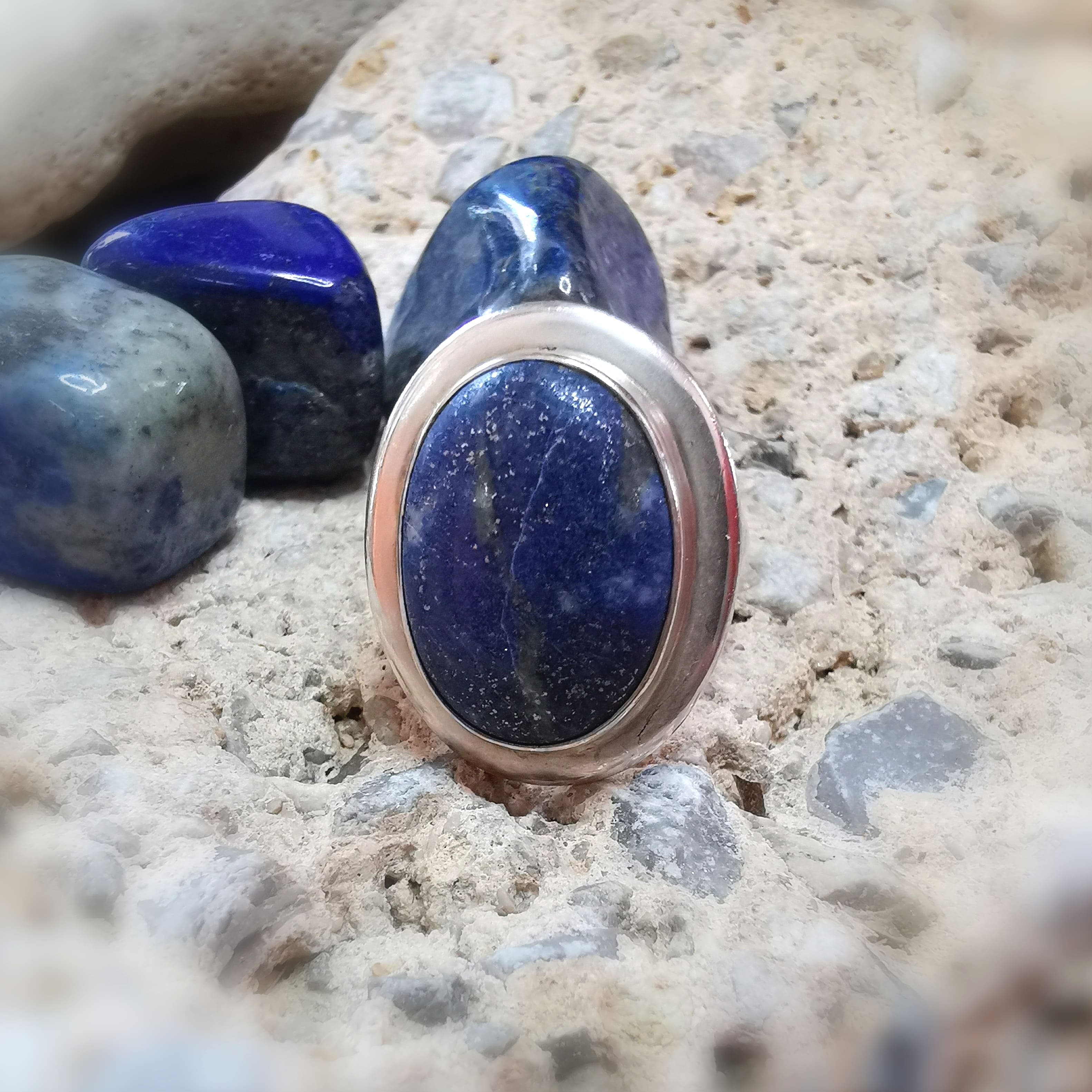 Lapislazuli Edelstein Sterlingsilber Vintage Ring, Größe 50, Chakra Karma Heilstein #freiergeistLapislazuli Edelstein Sterlingsilber Vintage Ring, Größe 50, Chakra Karma Heilstein #freiergeist