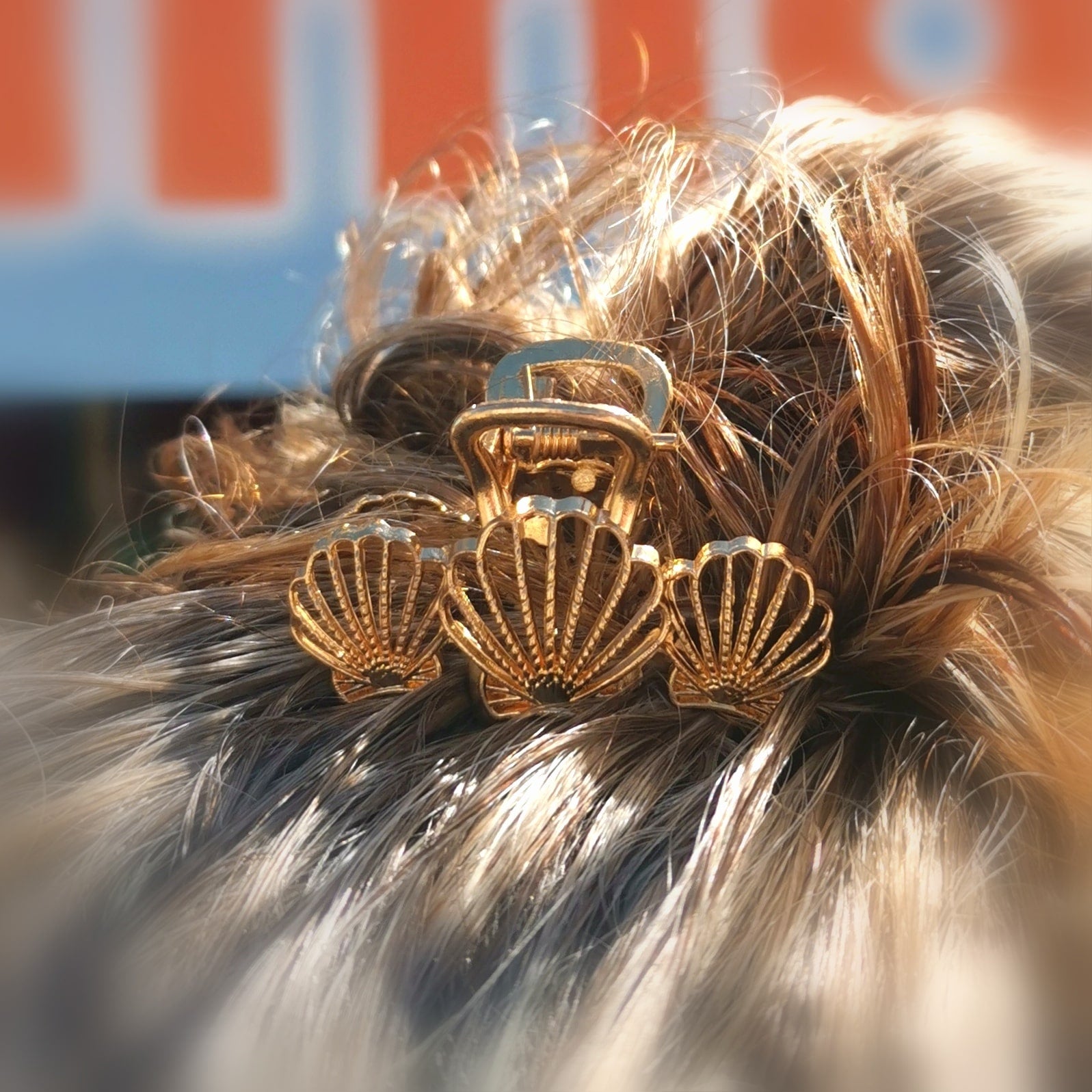 Muschel Boho Bijou Haarspange Haarclip gold