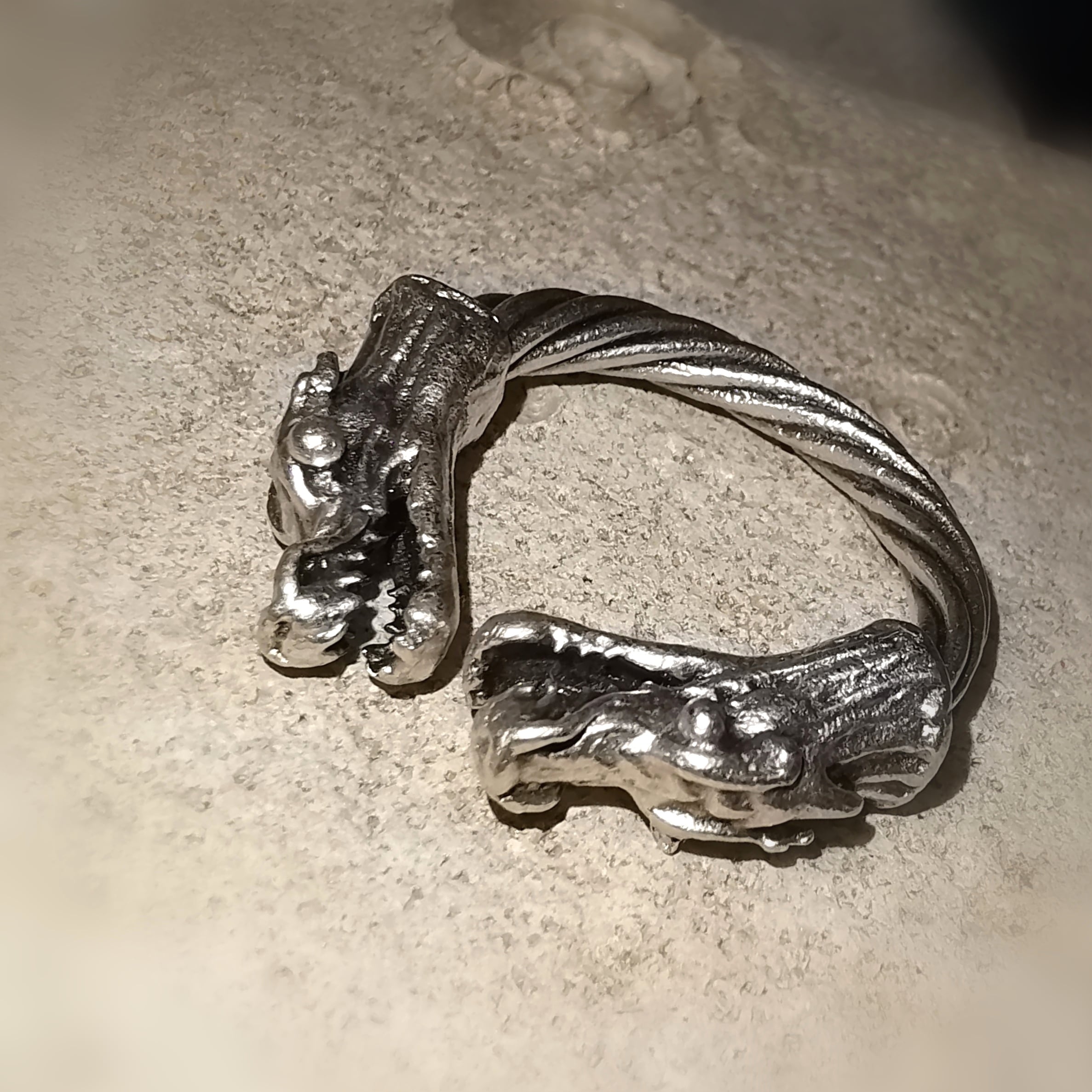 2 Drachen: aufwendiger Drachen Fingerring Ring, Karma Boho Schmuck