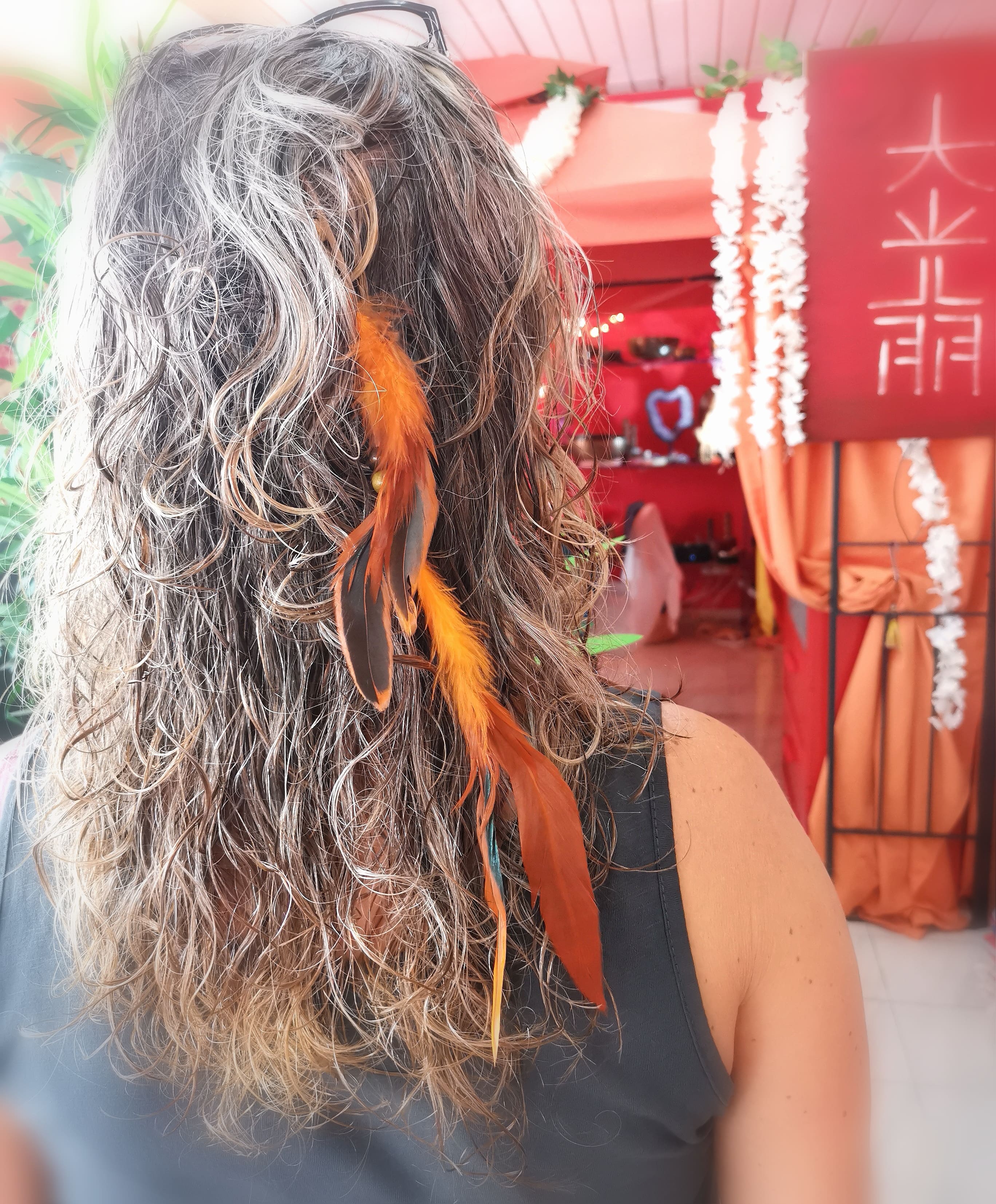 Federn Haar Karma Chakra Schmuck, zauberhafter extensions Haar Clip, Haarspange #lebensfreude