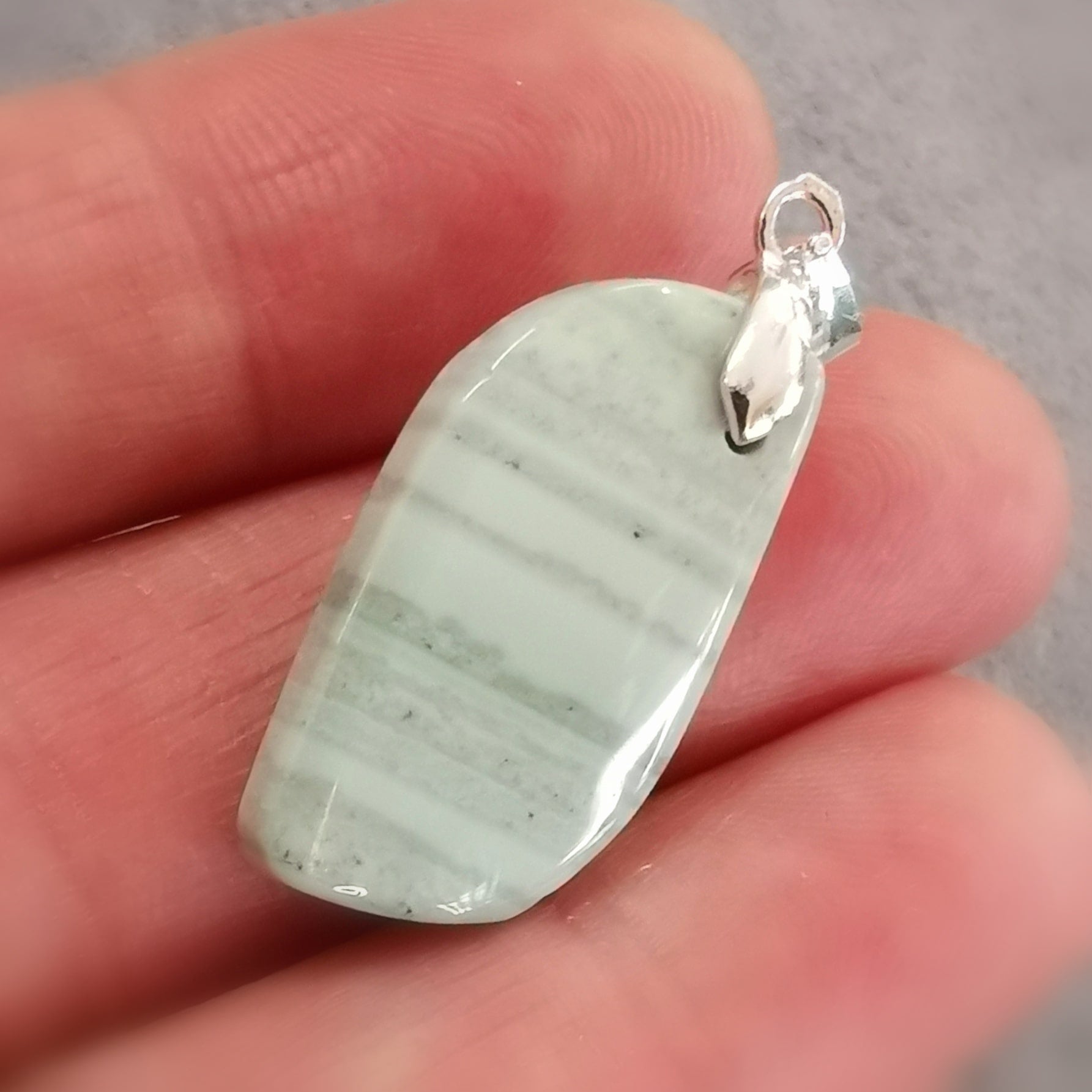 AnhängerSerpentin Jade Edelstein Sterlingsilber Karma Herzchakra Anhänger, geweiht #gesundheit