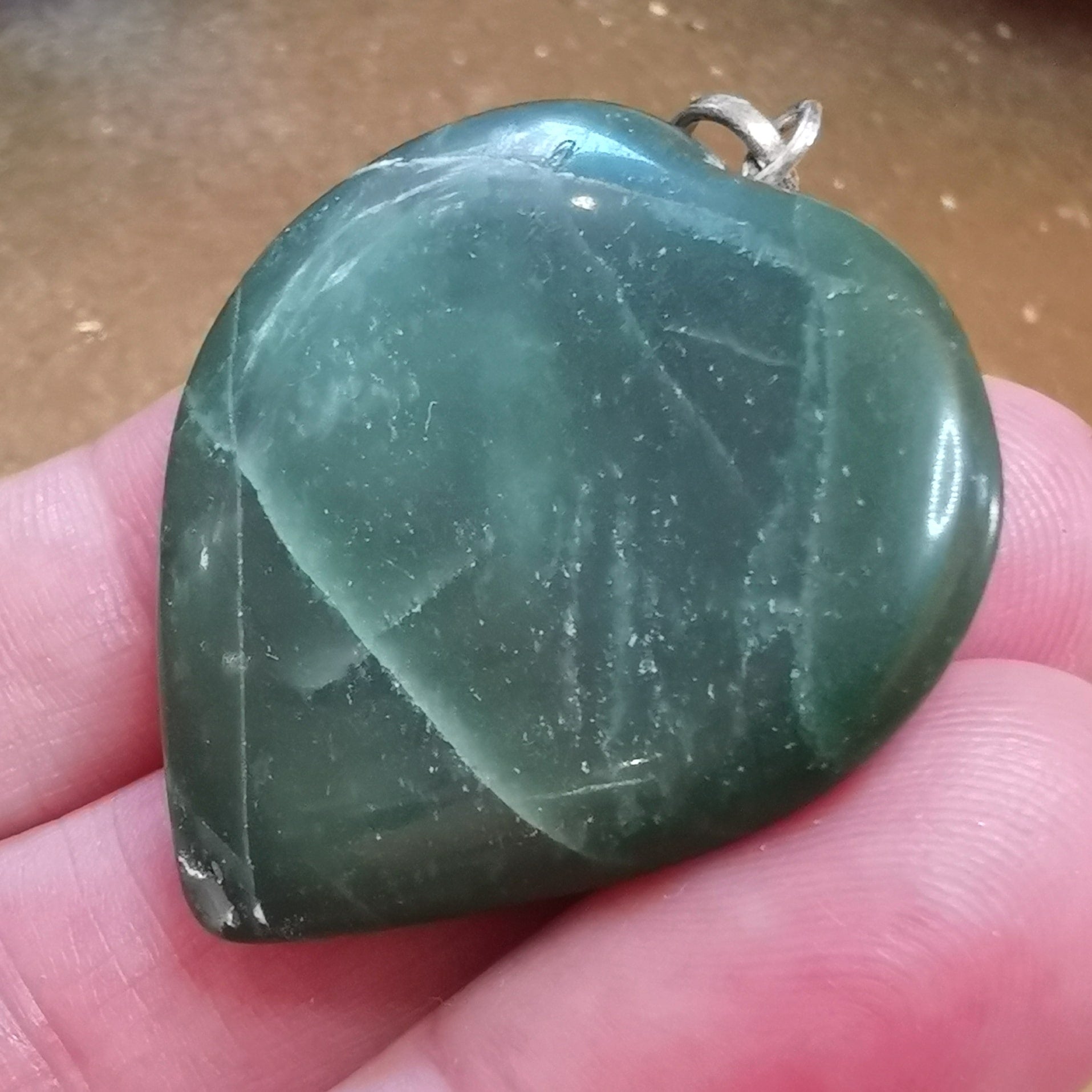 Nephrit Jade Edelstein Herz Amulett, Lebensbaum Karma Anhänger, allumfassende Liebe, Kraft des Herzens