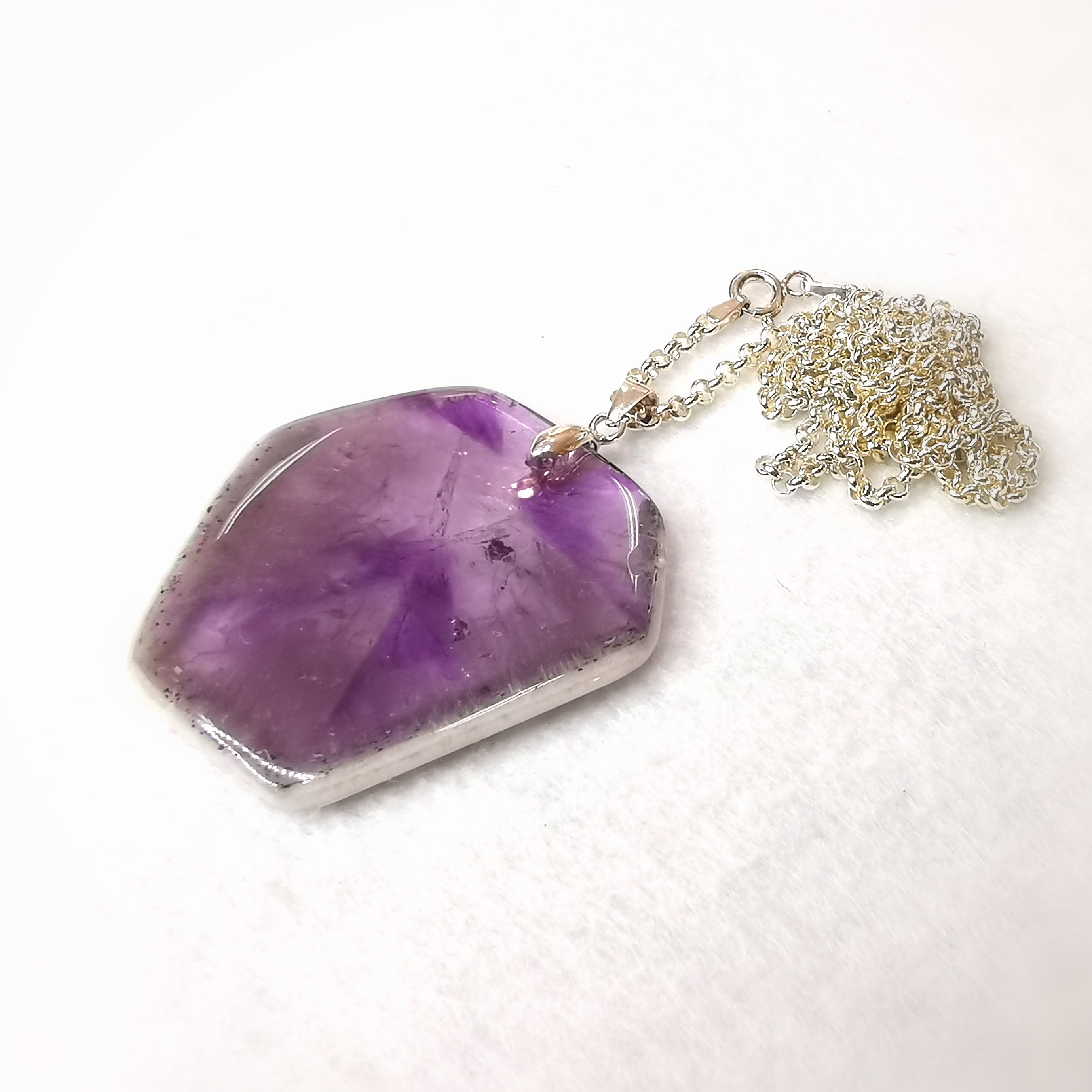 Amethyst Trapiche "Mühle" Karma Edelstein Karma Kette, Heilstein Rarität geweiht, Kraft und Energie