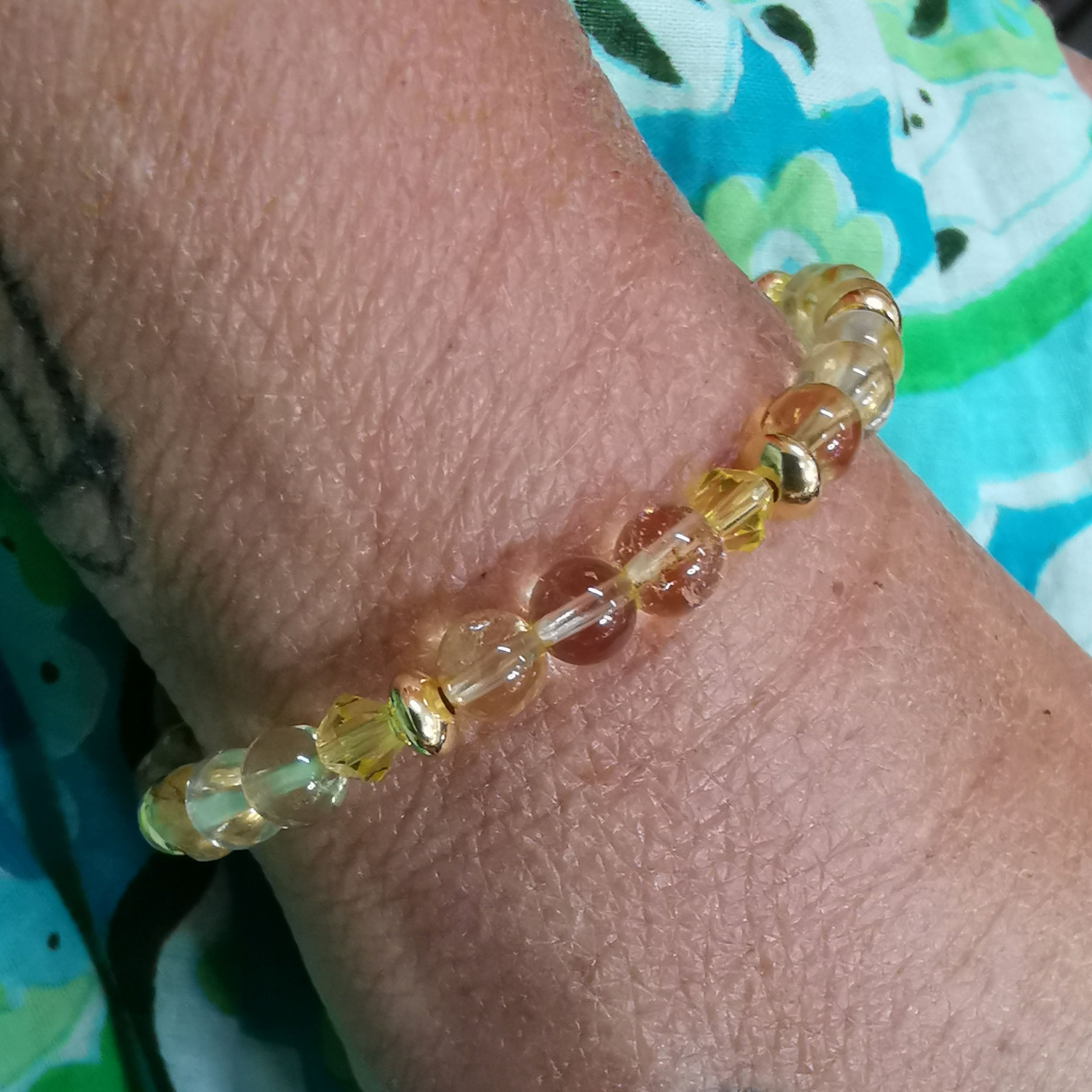 Gold Beryl Sunlight Gemstone: Karma Design Bracelet, consecrated - great joy of life