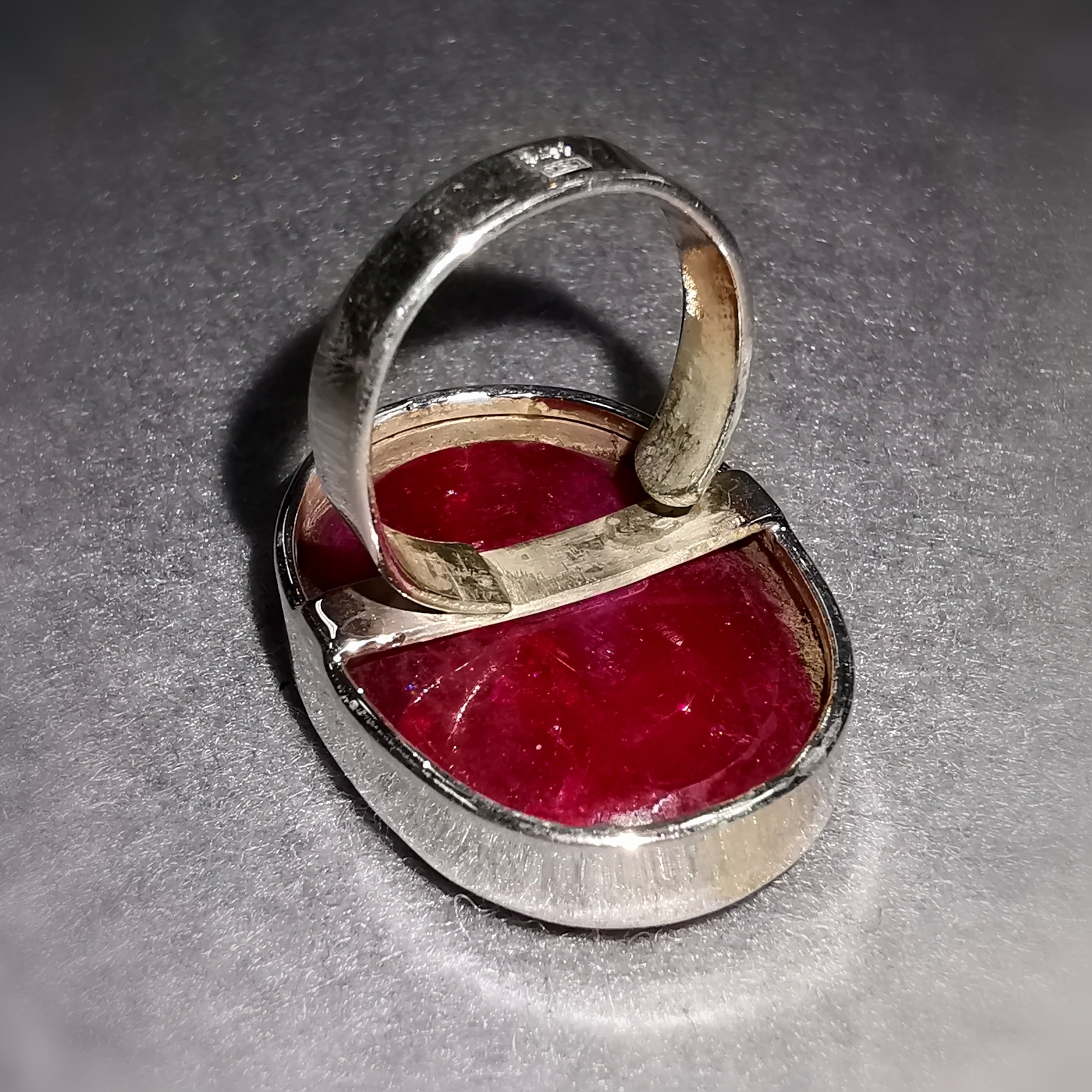 Rubin roter Korund Edelstein Sterlingsilber Ring XL, Größe 55-58, Wurzelchakra und Herz, geweiht - Leidenschaft und Lebensfreude