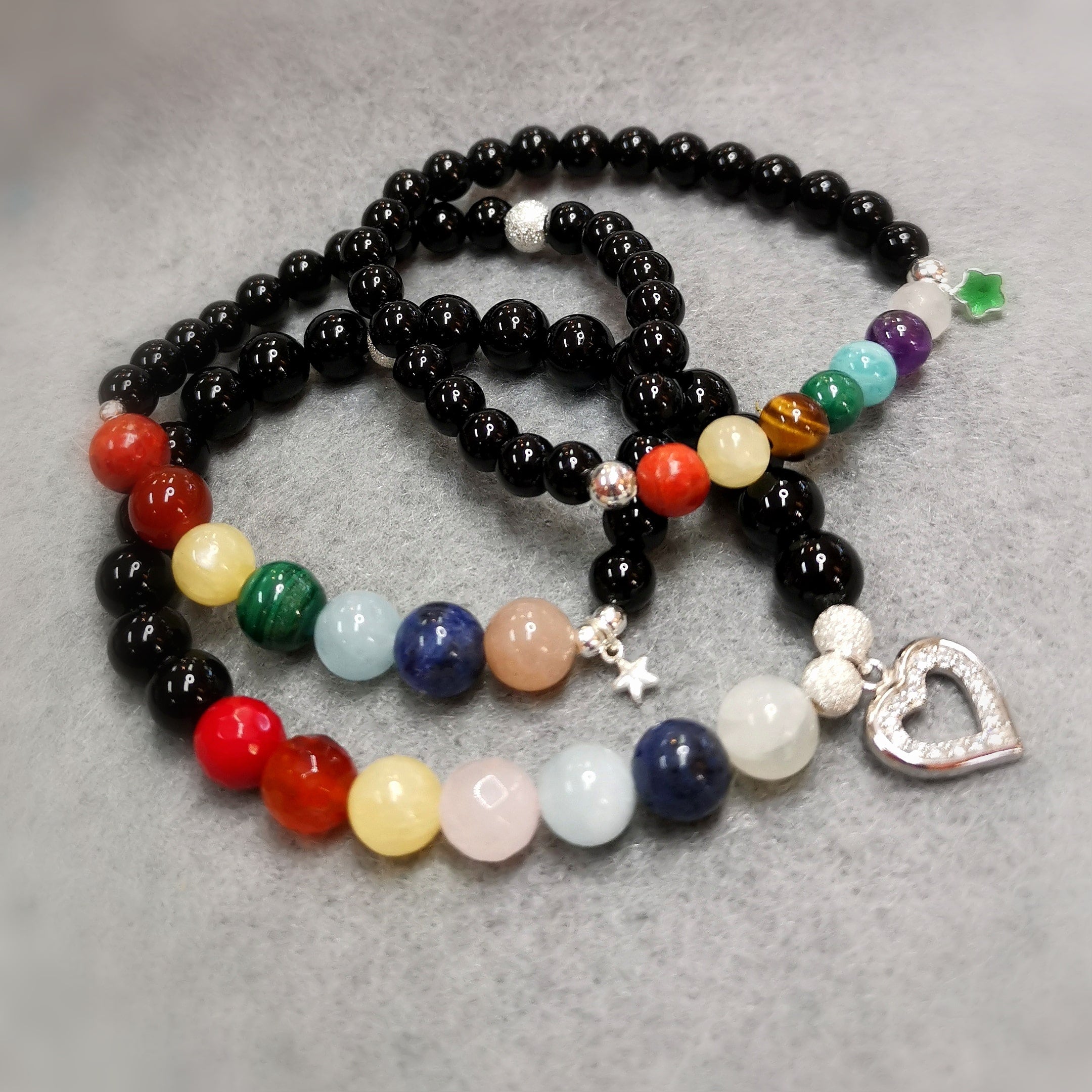 7.  Chakra Onyx Edelstein Seestern Krafttier Karma Armband, geweiht, Kraft der Wunder