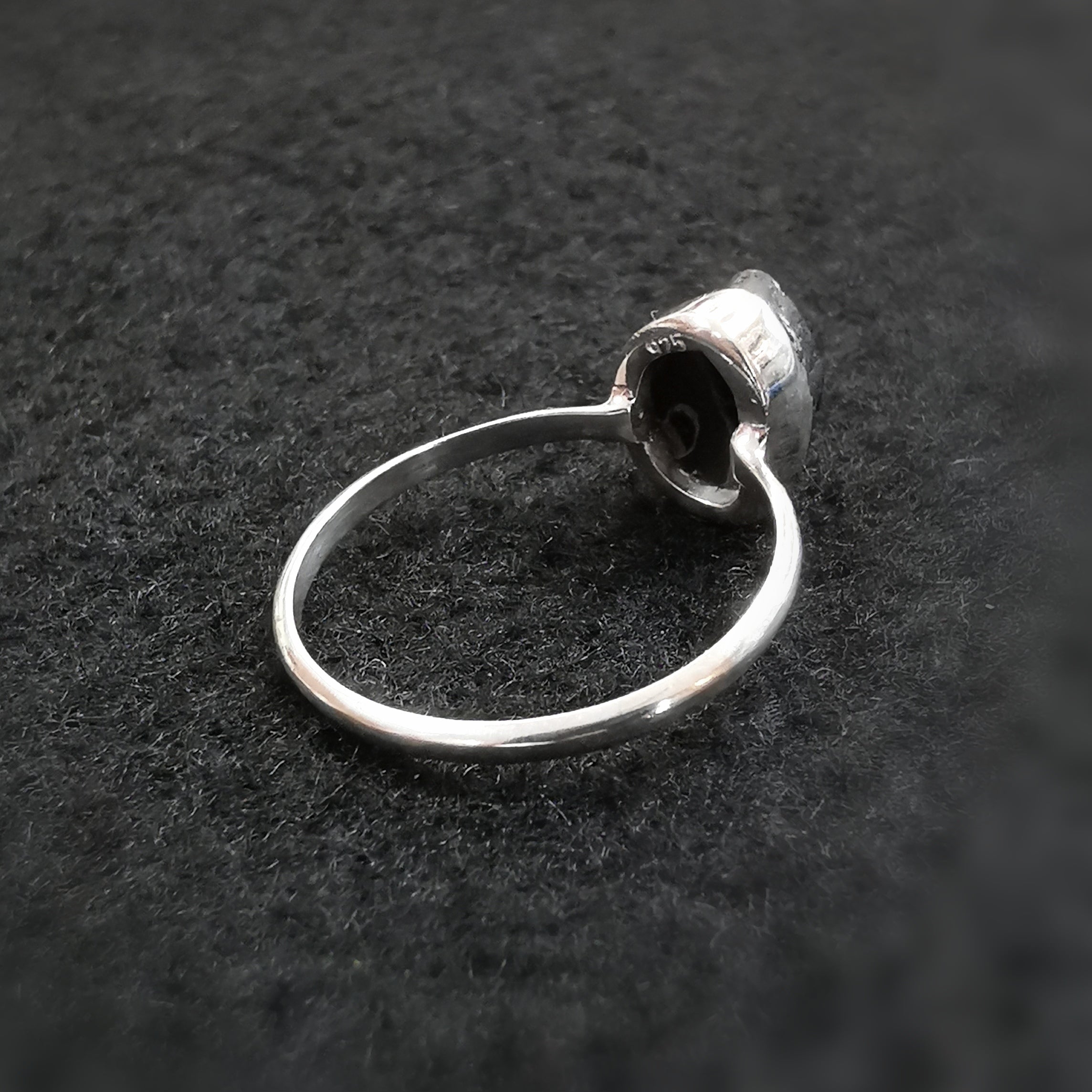 Turmalin Naturstein Edelstein Heilstein Karma Ring Sterlingsilber, geweiht #geschützt