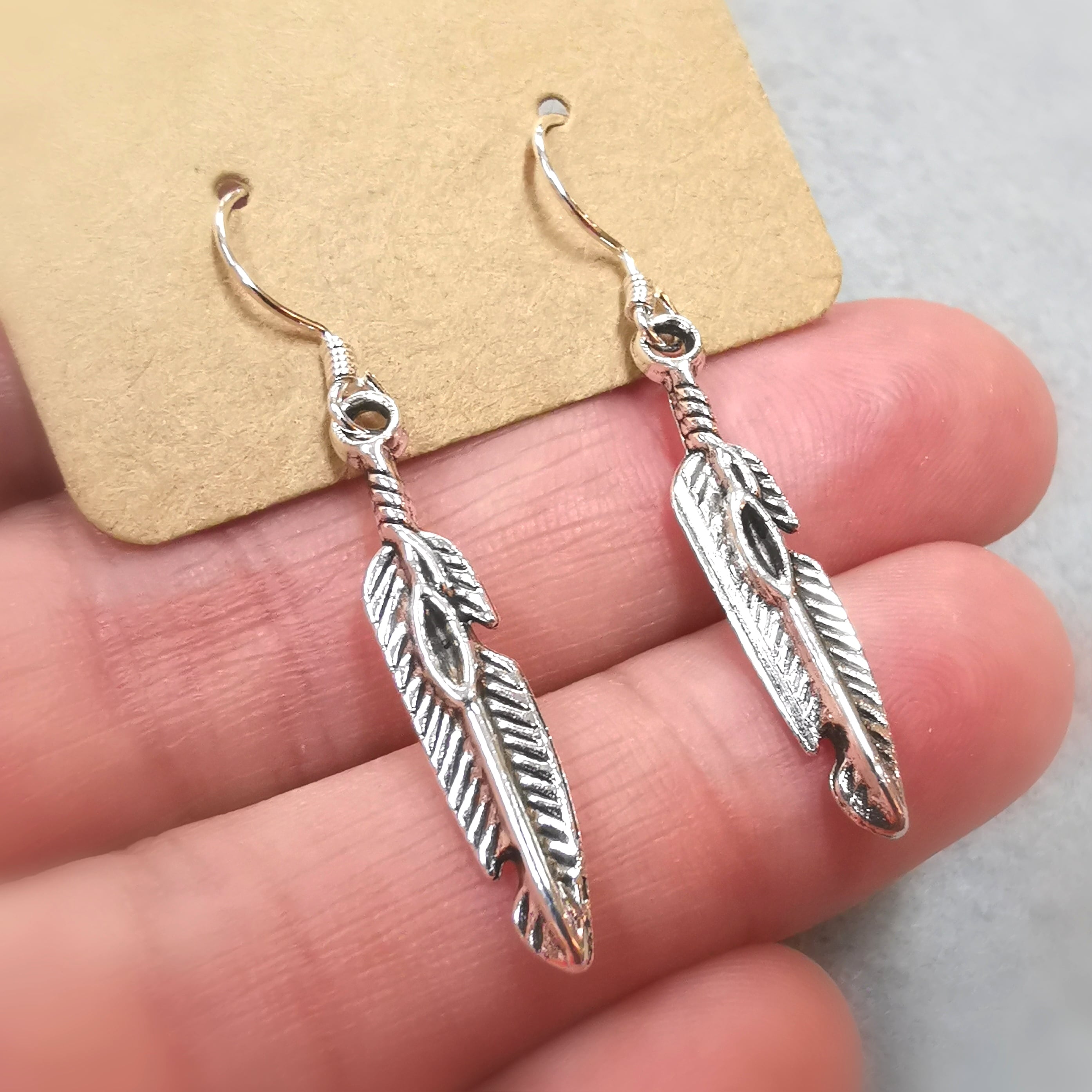 Feather Earrings Karma Boho Earrings - Light and Lightness