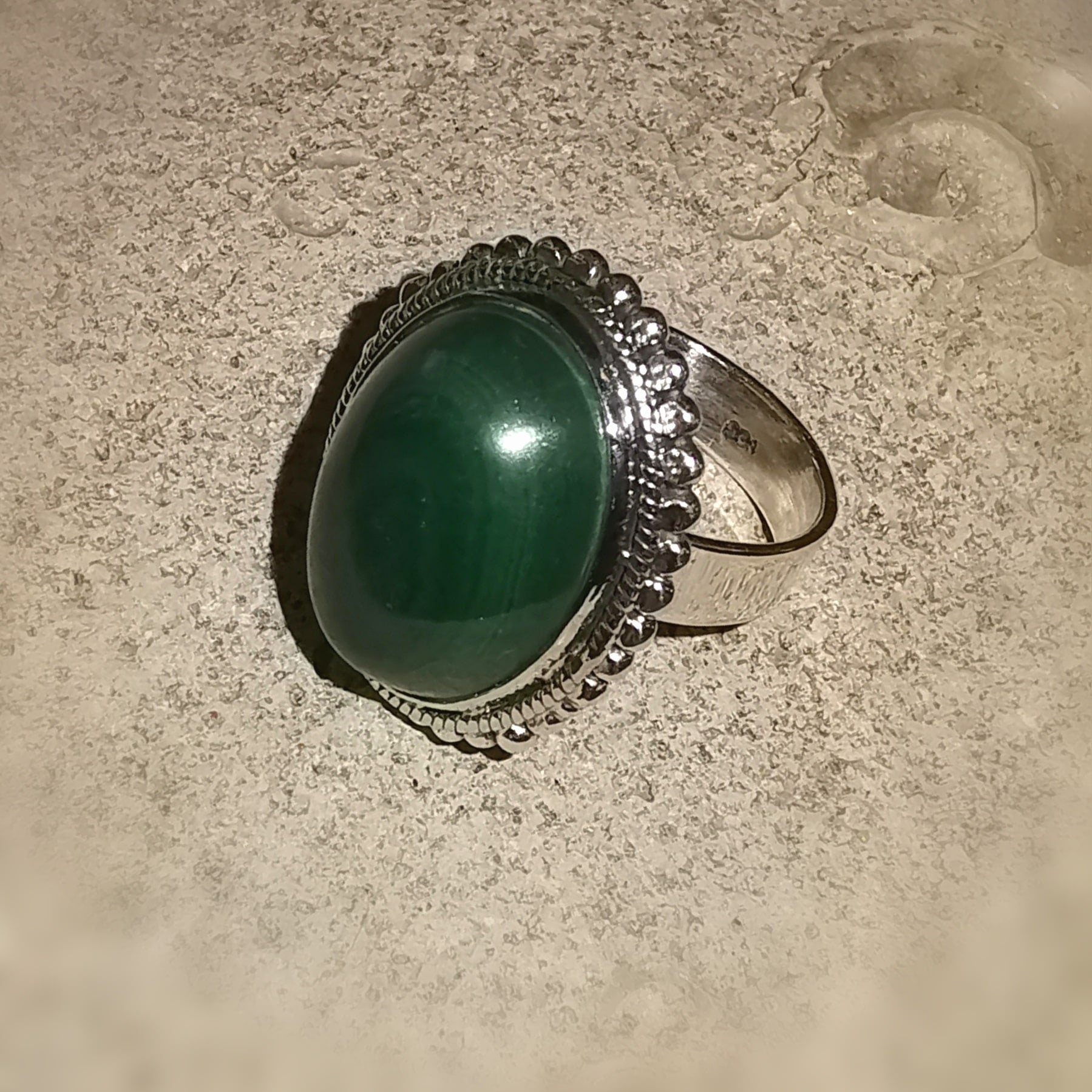 Nephrit Jade Edelstein Heilstein Ring Sterlingsilber grün - Hoffnung