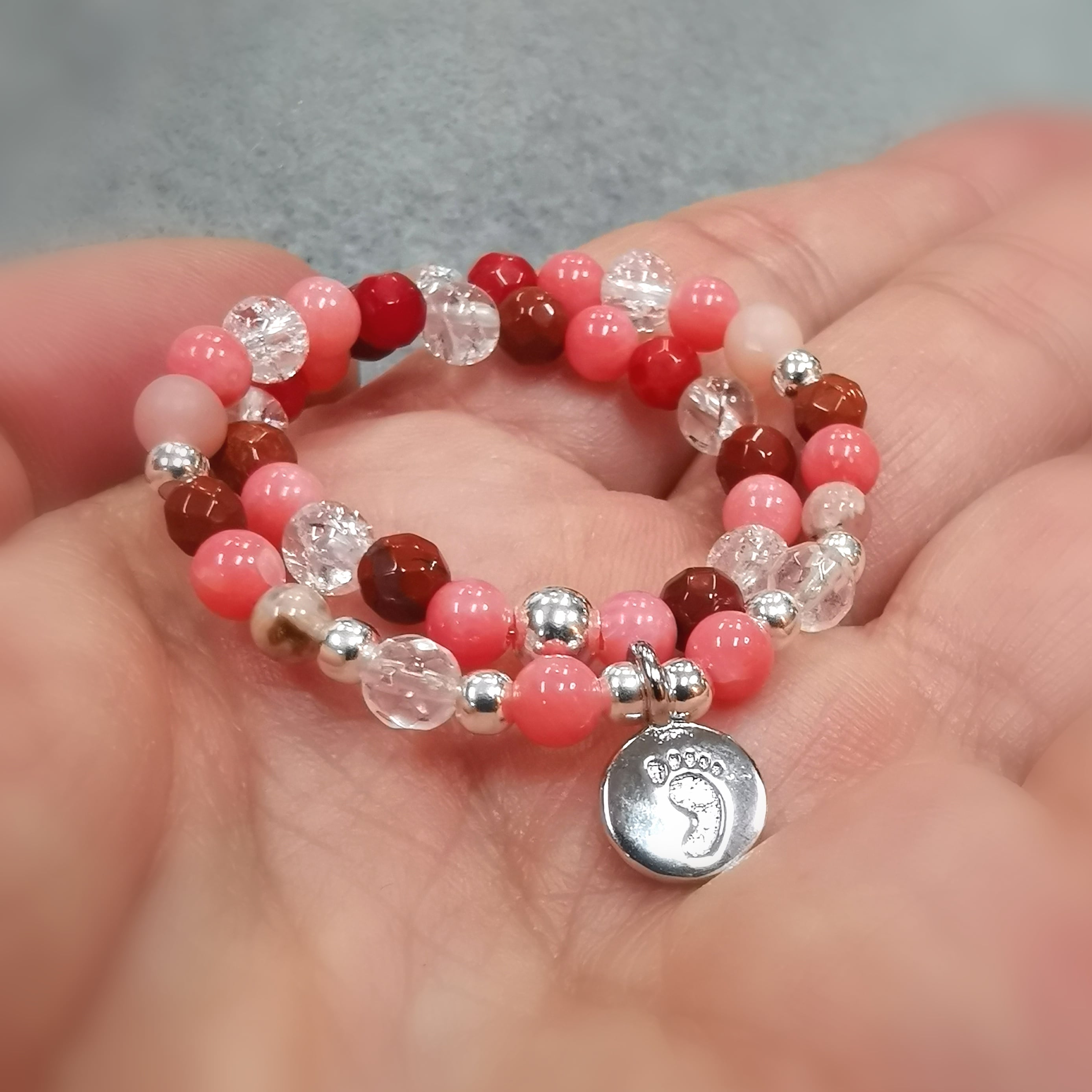 Babyglück, Mutter Kind Karma Chakra Edelstein Armband geweiht