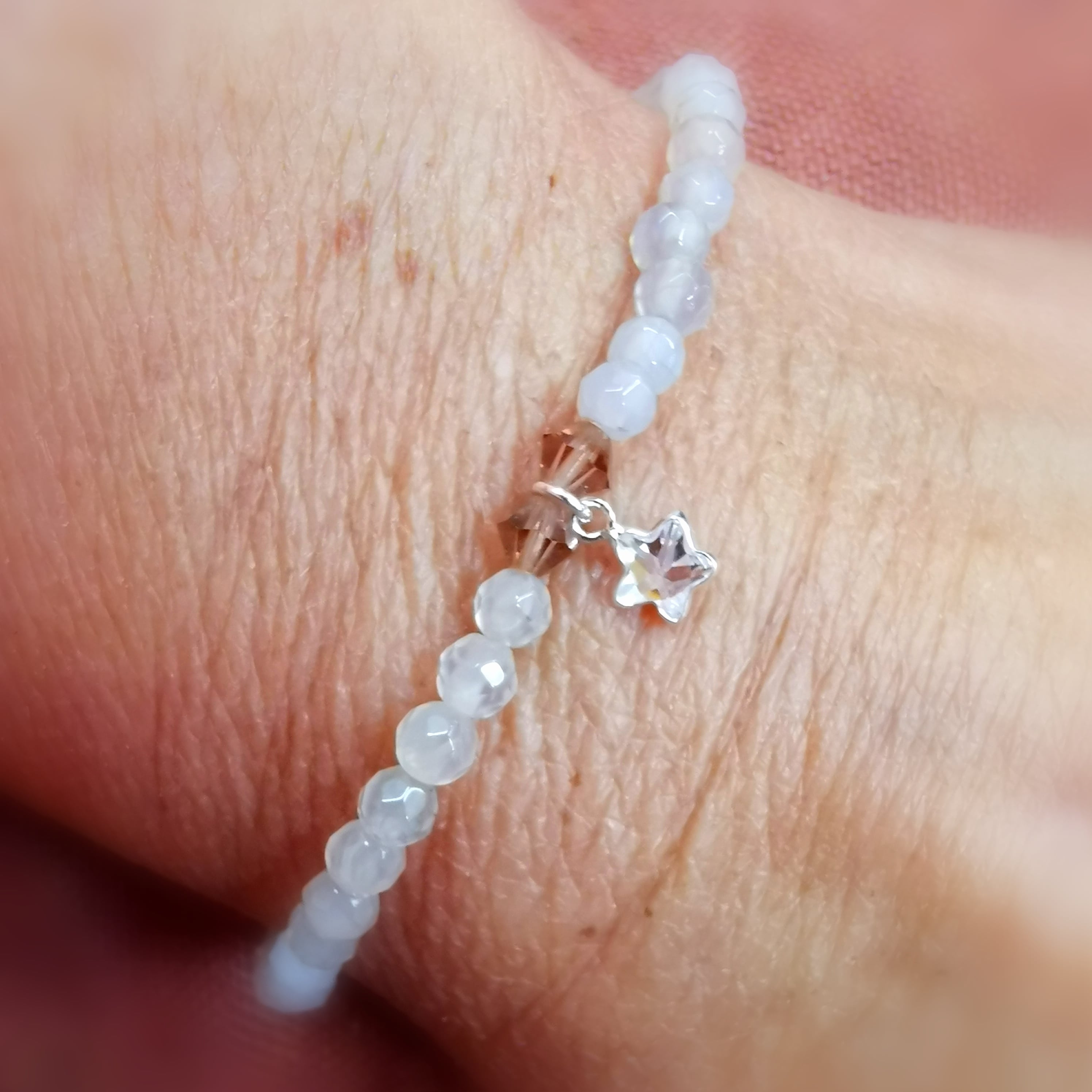 Pulsera Karma de piedras preciosas de ágata Zircon, estrella de mar animal de poder, consagrada, magia del alma