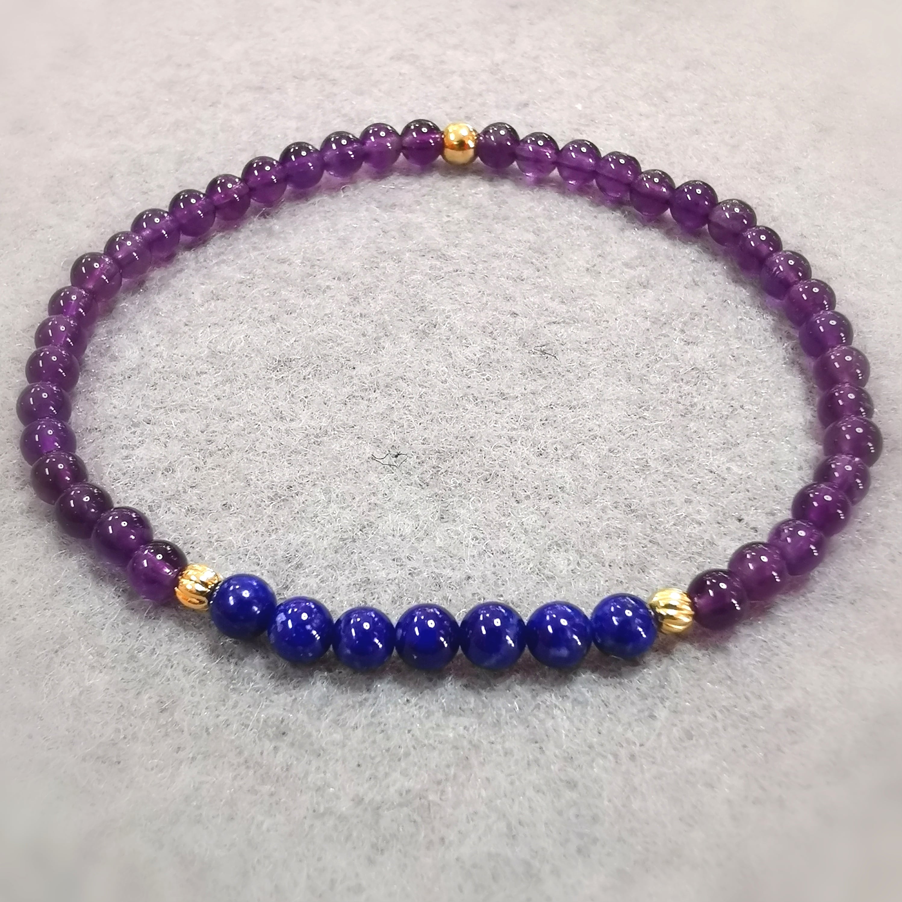 Amethyst Lapislazuli Edelstein Karma Armband, geweiht, ich bin gut zu mir selbst