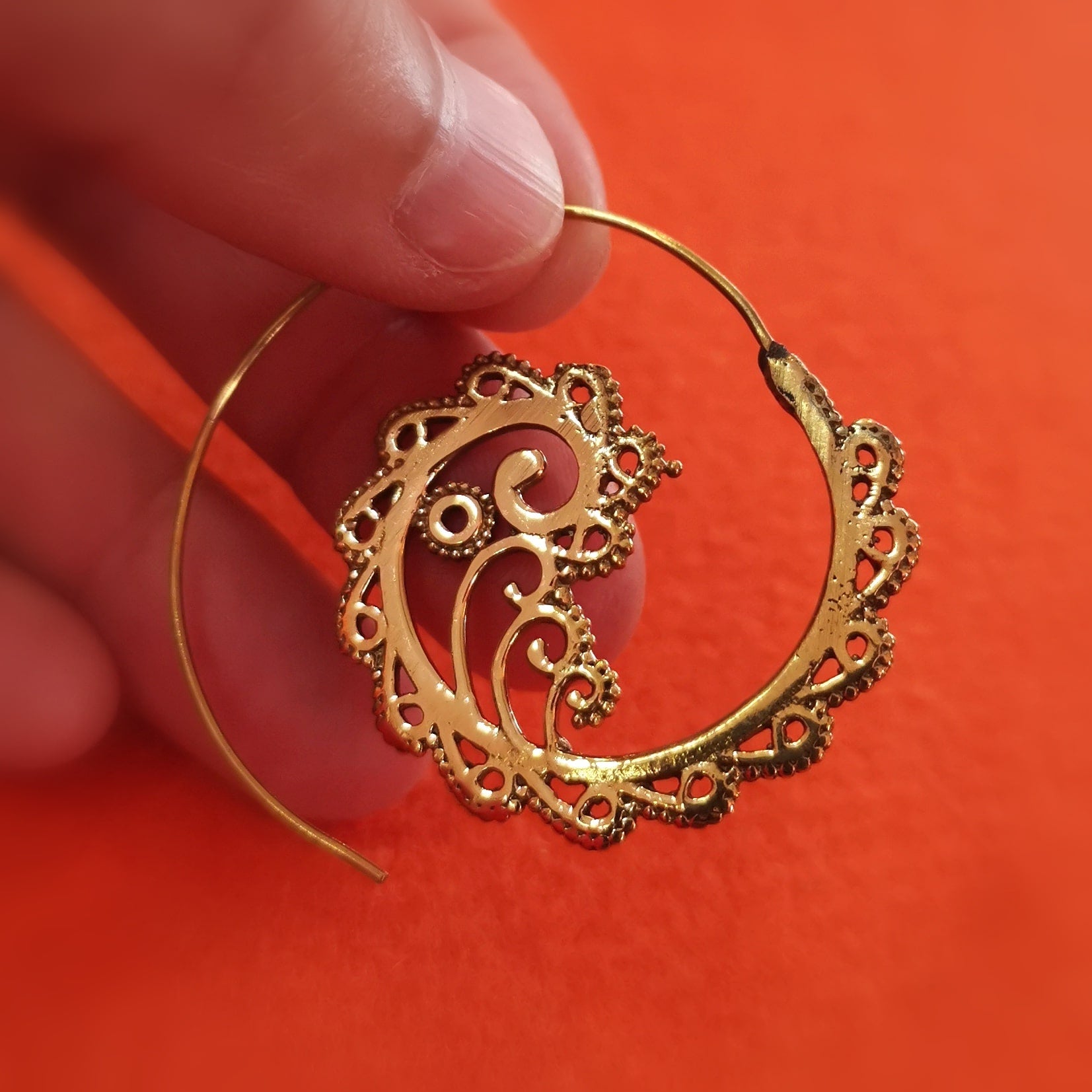 🌸 Boho Hoops „Goldene Blüte“ Creolen in Gold Edelstahl – das Leben feiern