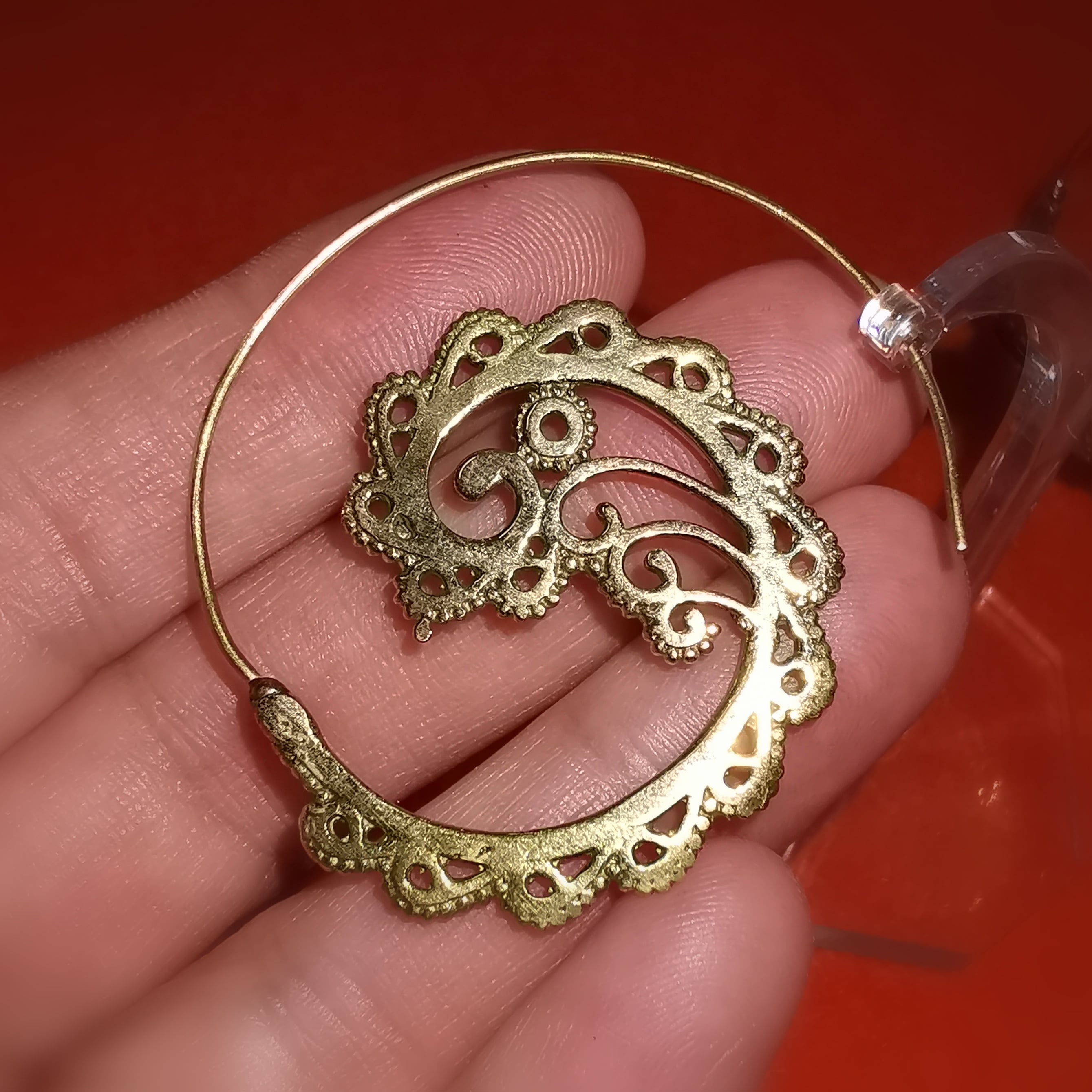 🌸 Boho Hoops „Goldene Blüte“ Creolen in Gold Edelstahl – das Leben feiern