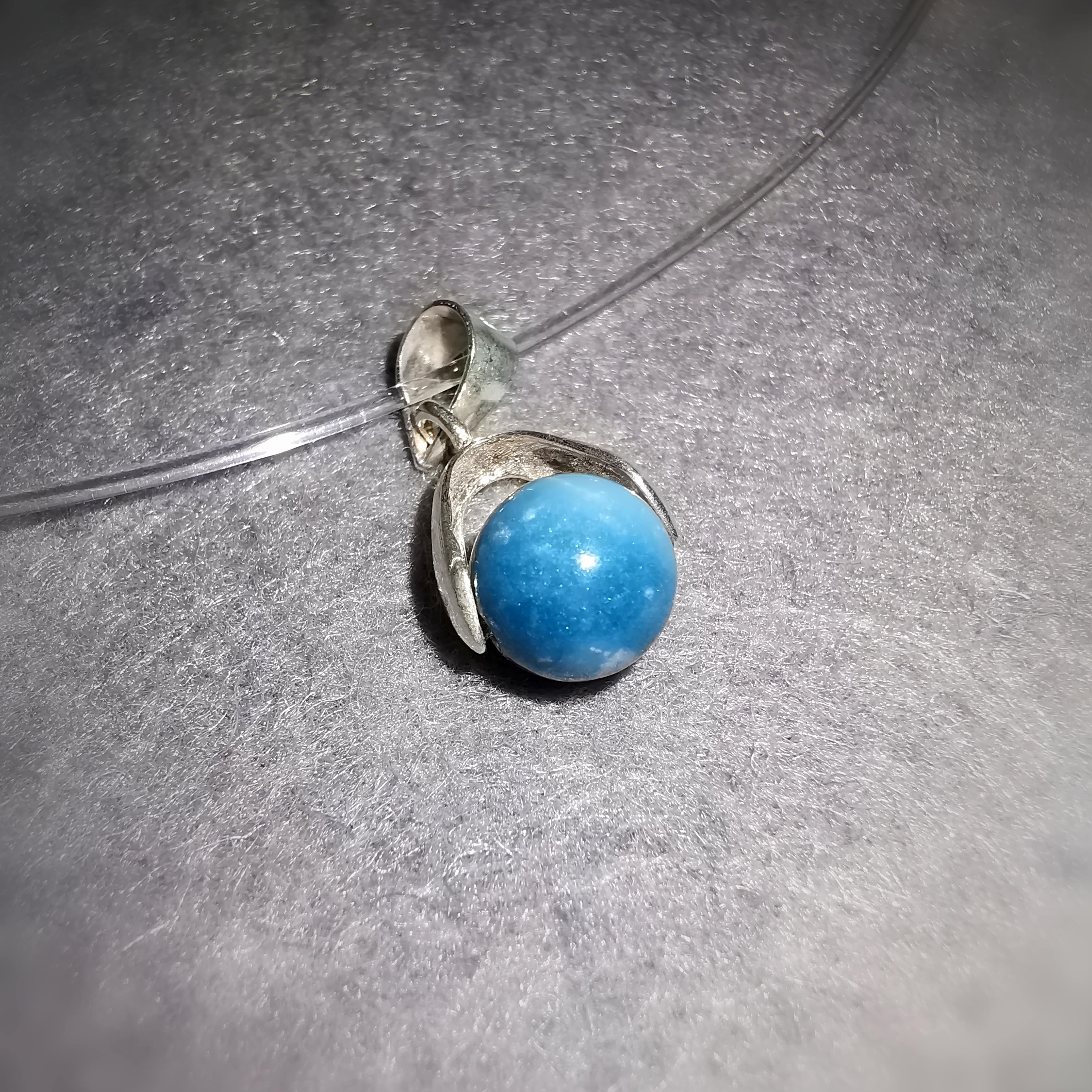 🌊 Larimar Edelstein Karma Kette schwebend - Vertrauen ins Leben