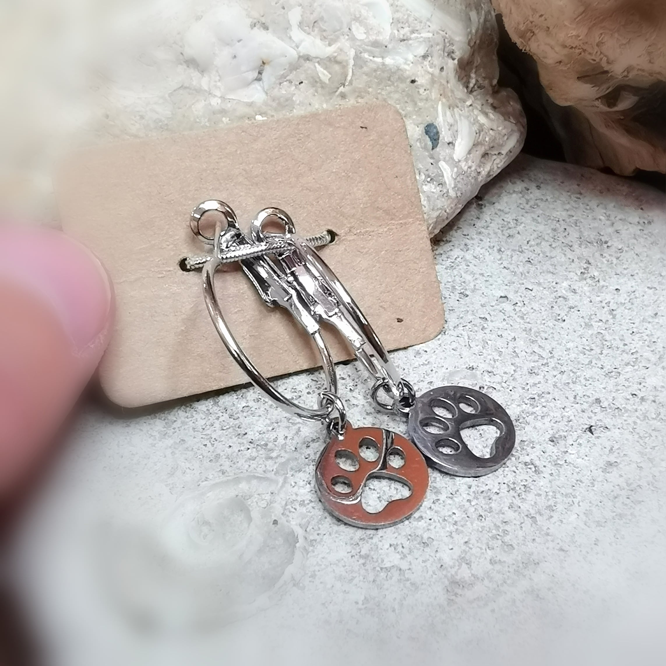 🐾 Pfoten Tatzen Ohrringe Hoops Creolen Edelstahl Hund Katze, Pfötchen, Krafttier –  Seelenverbindung