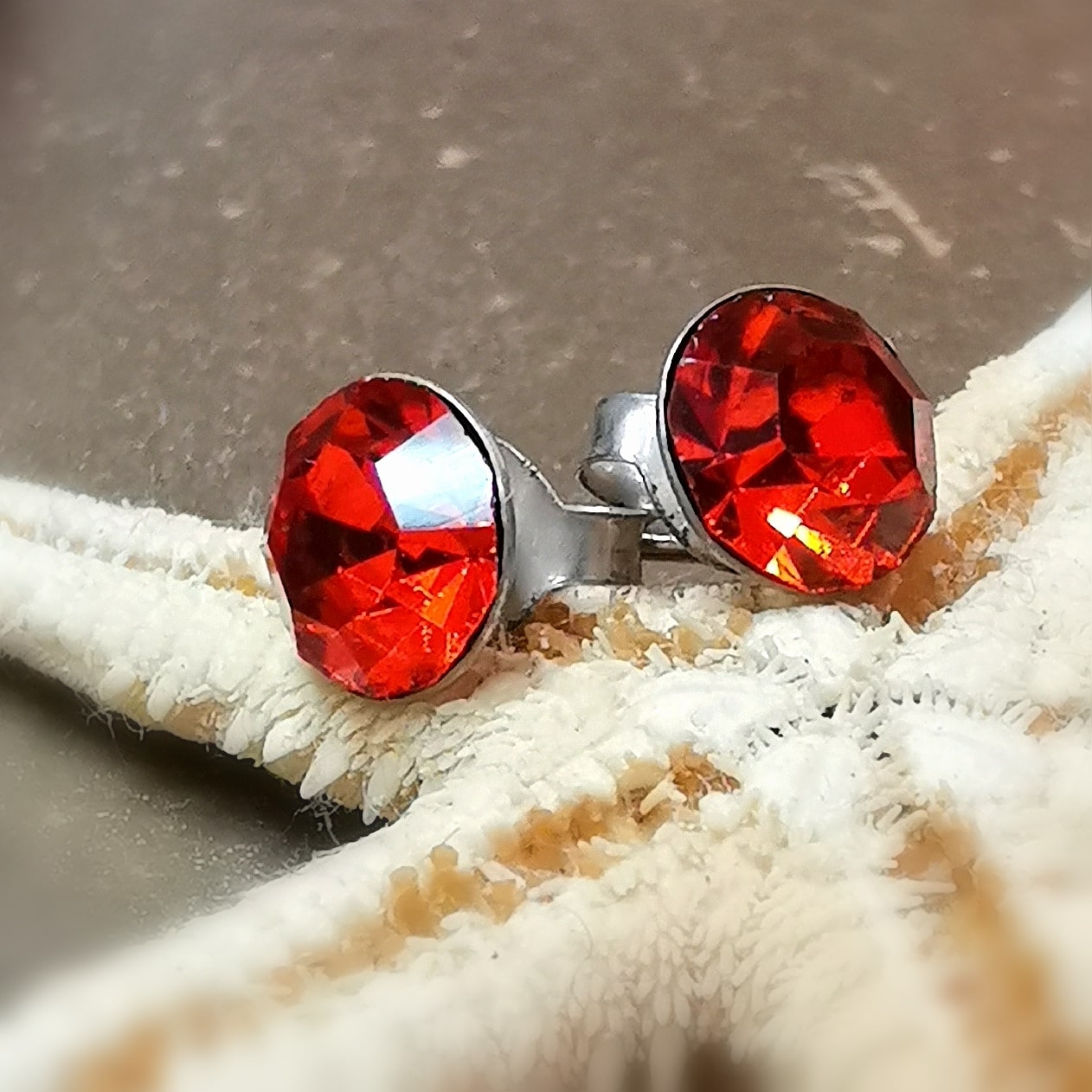 ✨ Swarovski Ohrstecker Sterlingsilber Orange – Lichtvolle Kristall Ohrringe Boho Sommerglück