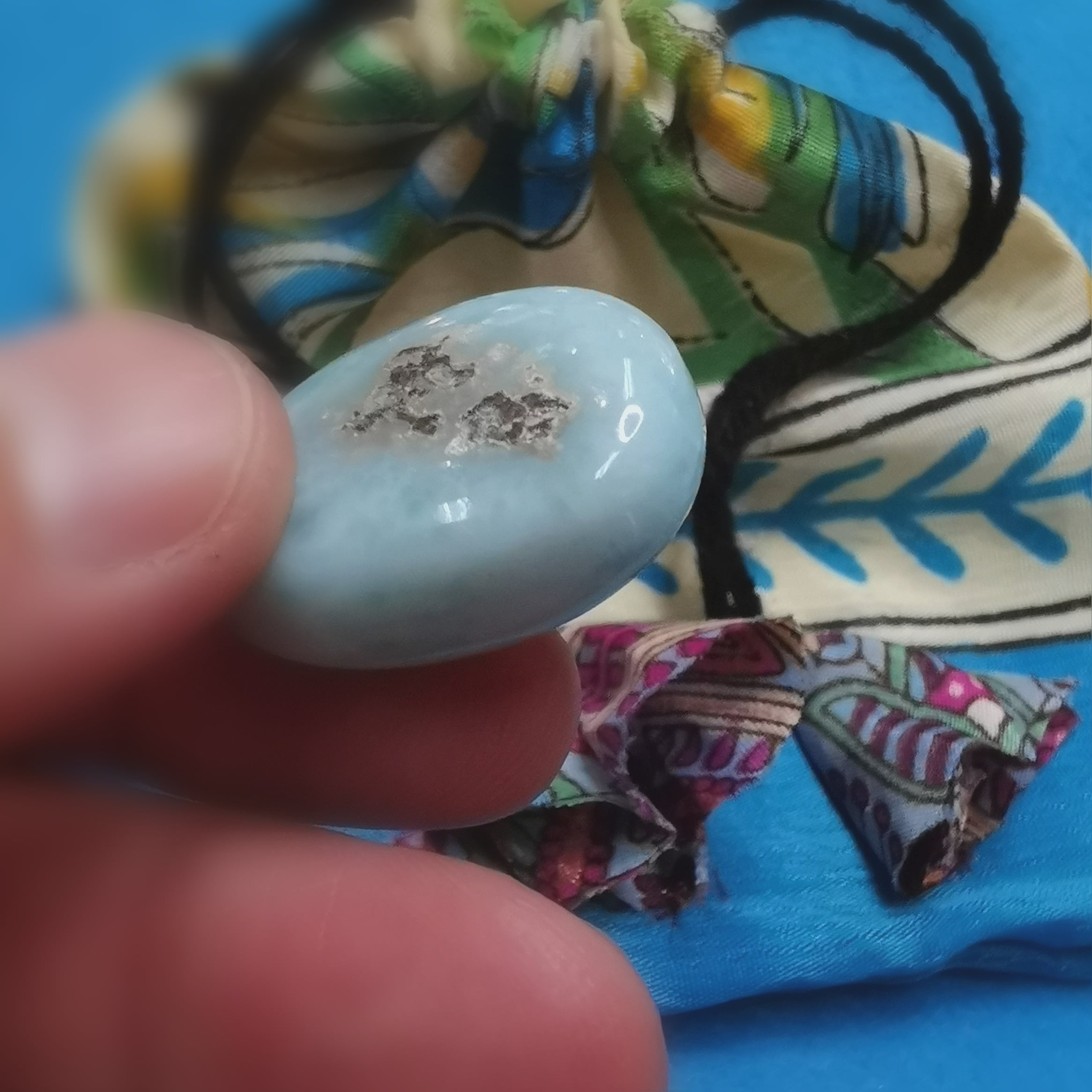 🌊 Larimar Handschmeichler – Taschenstein - Meditation für Klarheit & innerer Ruhe