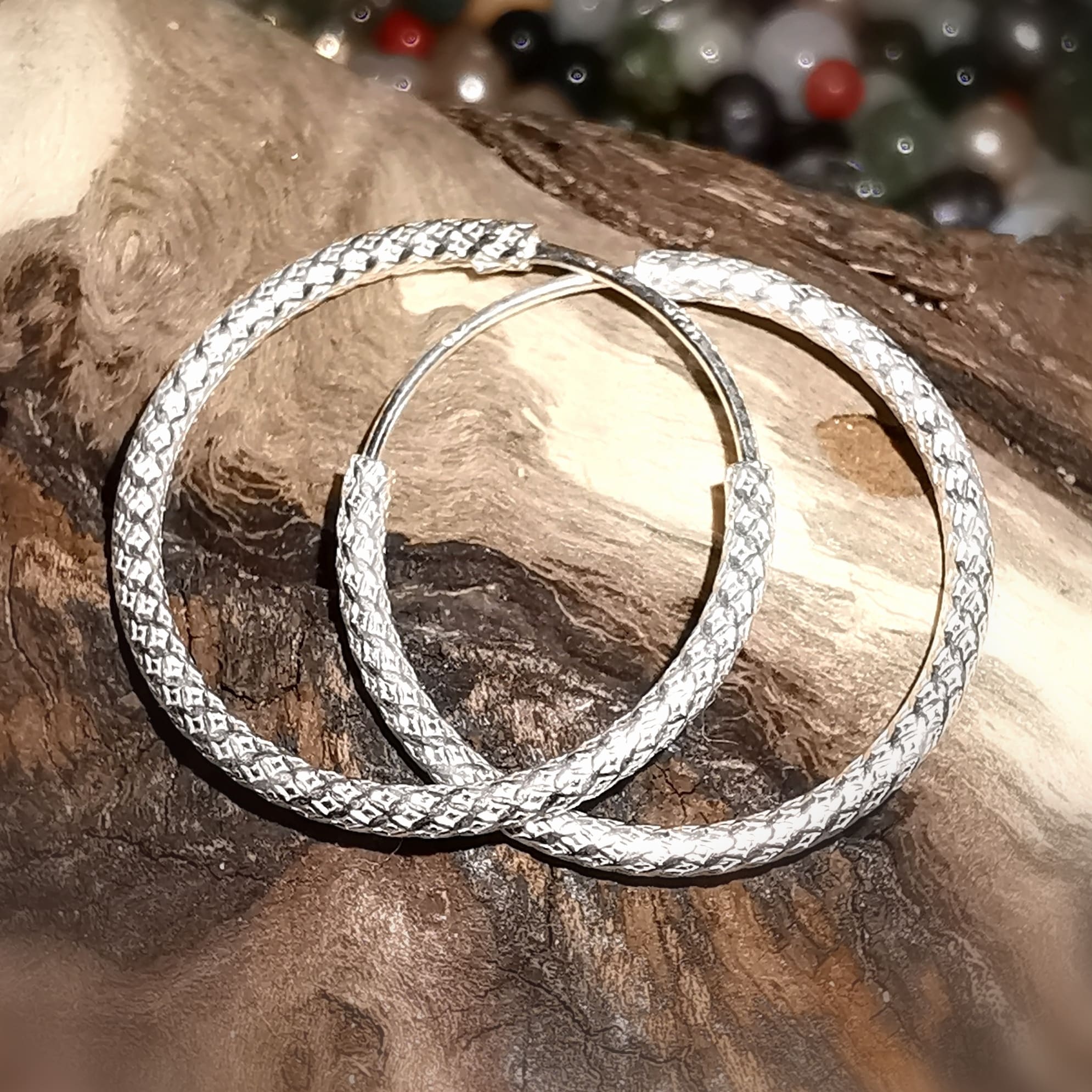 Creolen Ohrringe Sterlingsilber Hoops gemustert – Lust auf Sommer & Leichtigkeit