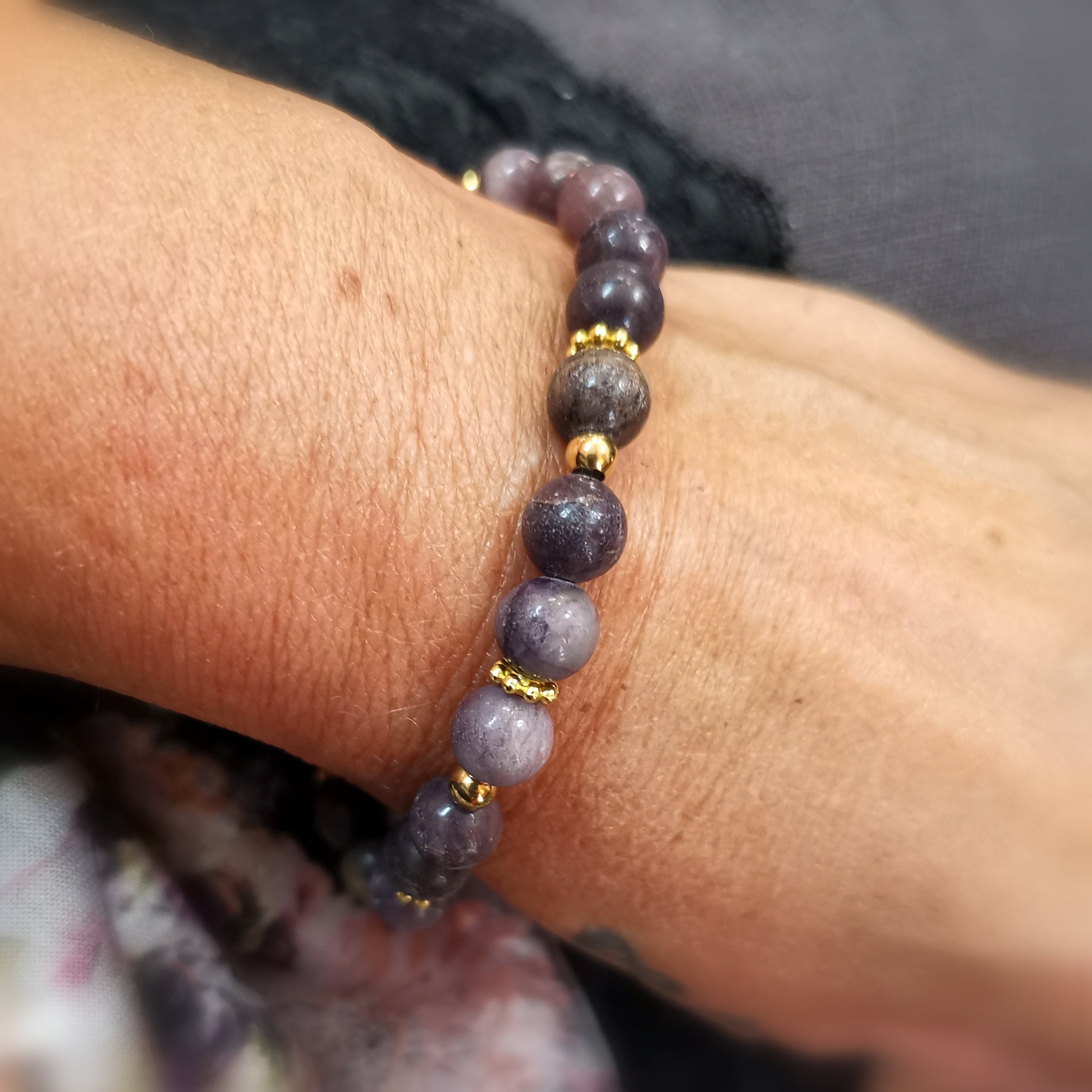 💜 Lepidolith Karma Heilstein Armband EdelsteinLiebe – geweiht für Frieden, Abgrenzung & innere Ruhe