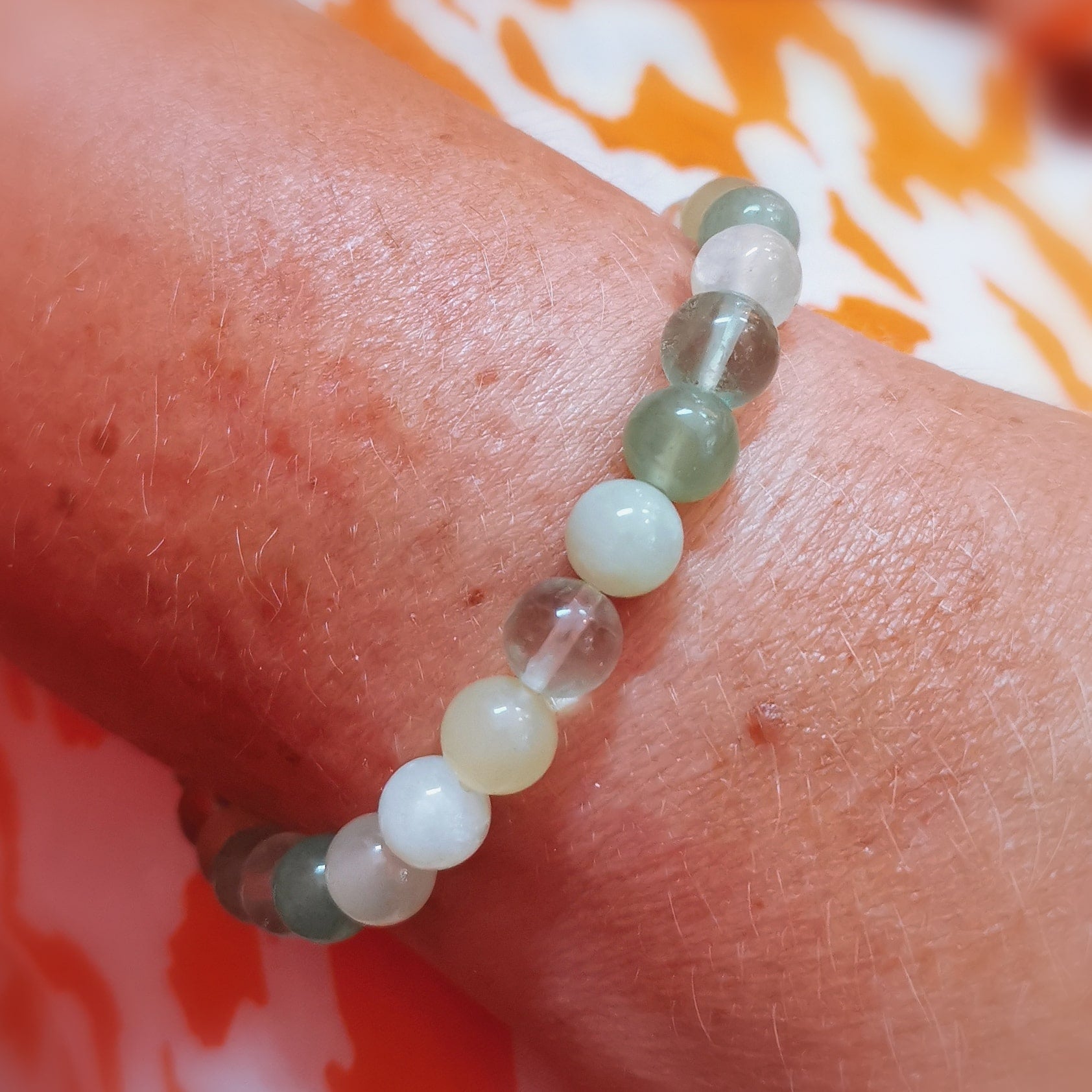 💚 Fluorit, Jade & Aventurin Karma Edelstein Armband – geweiht für innere Ruhe, Herzenskraft & Gelassenheit