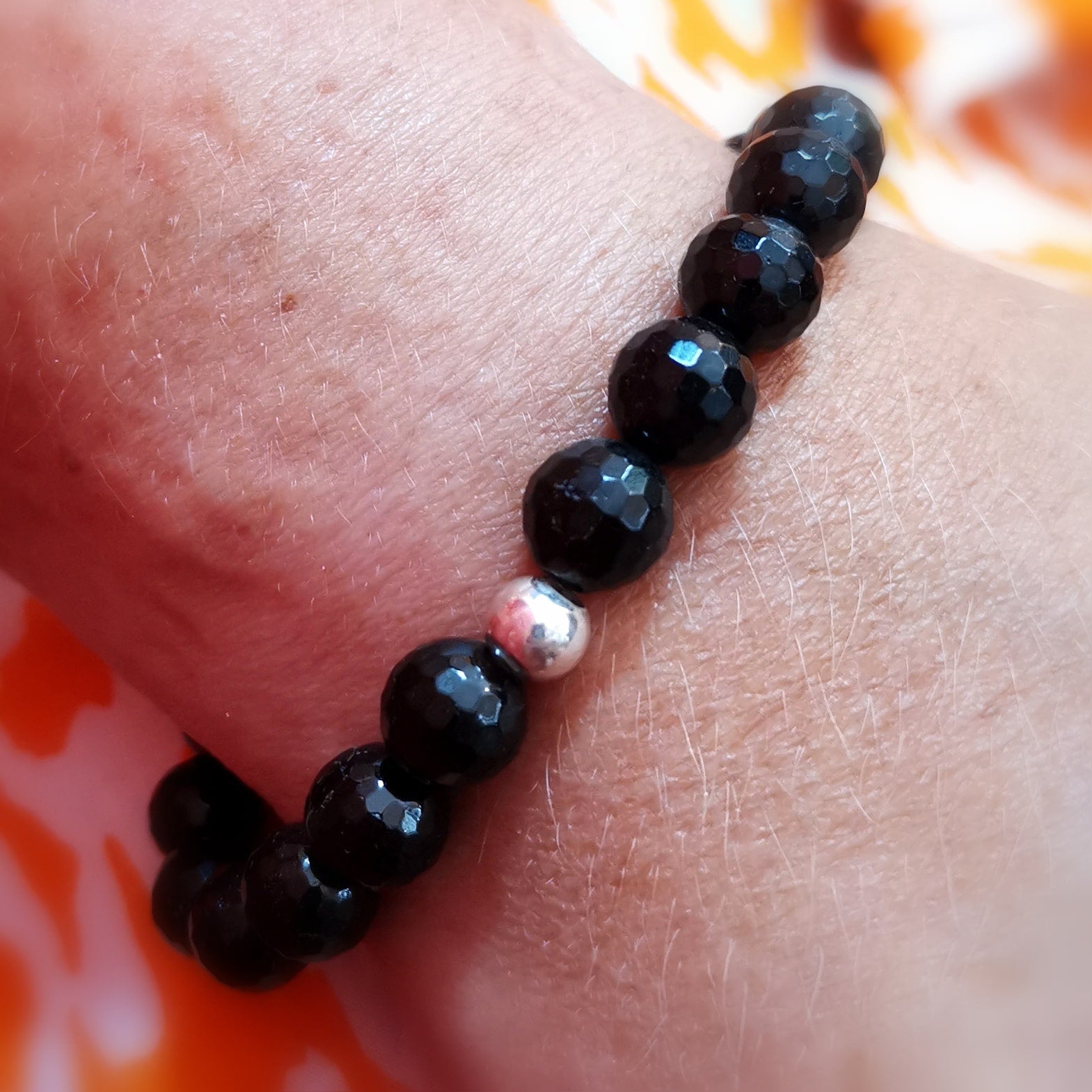 🖤 Onyx Karma Edelstein Armband – geweiht für Schutz, Kraft & Erdung