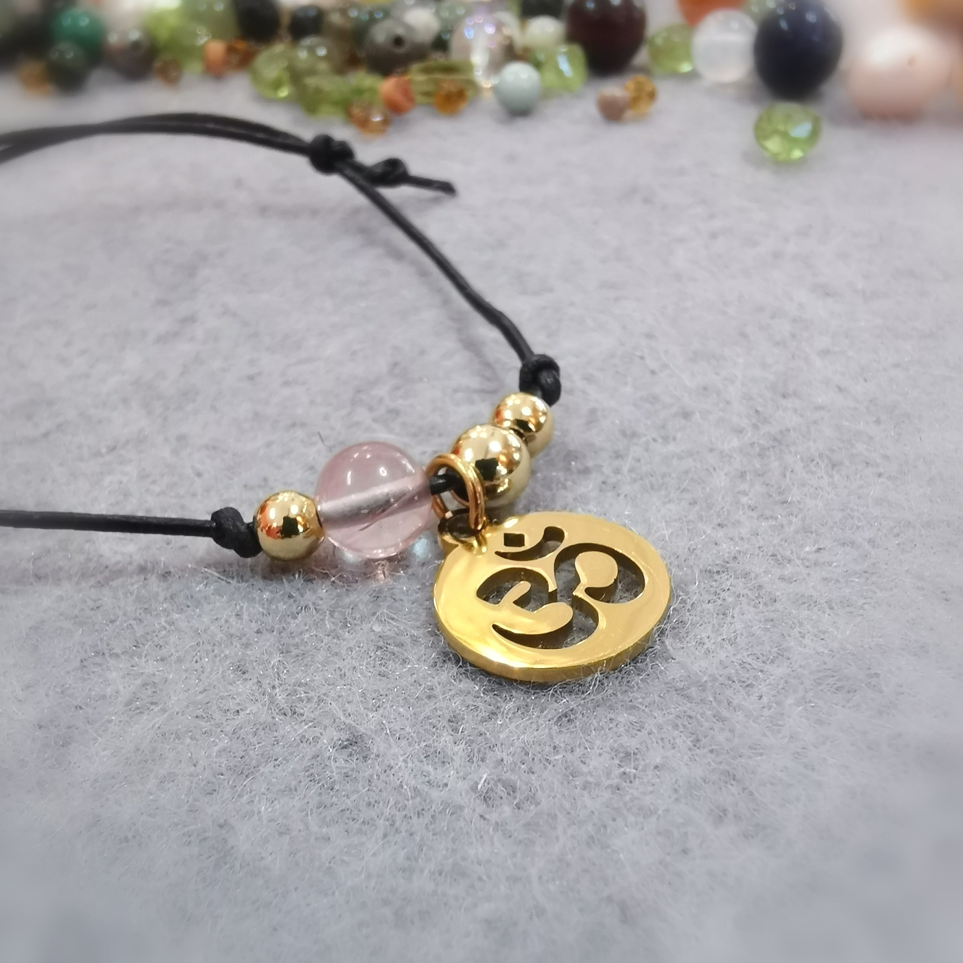 ❤️ Turmalin Rosa Wassermelonen Edelstein & OM Armband – geweiht für Liebe, Ausgleich & Herzensverbindung