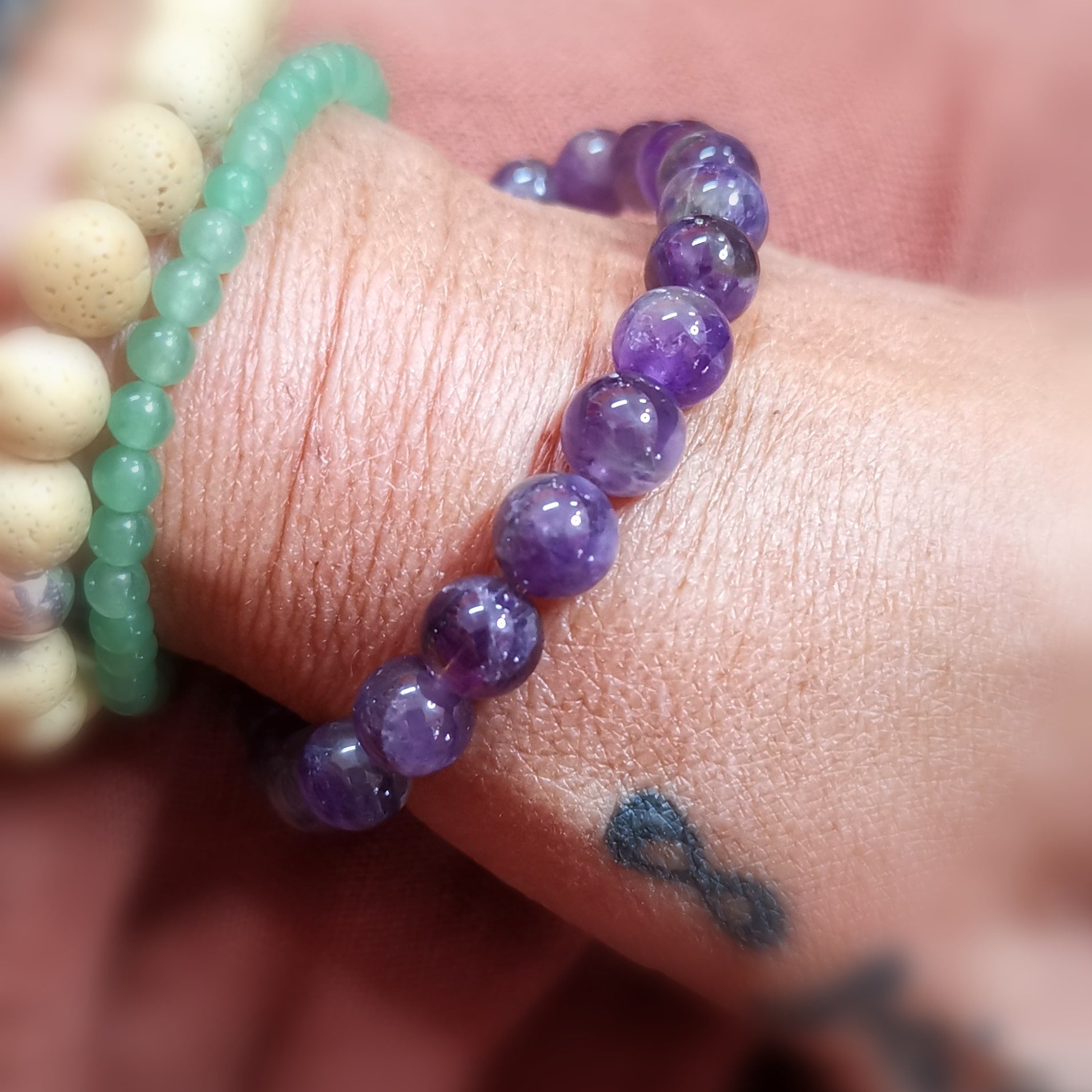💜 Amethyst Edelstein Armband Klassiker – geweiht für Frieden, Intuition & innere Harmonie