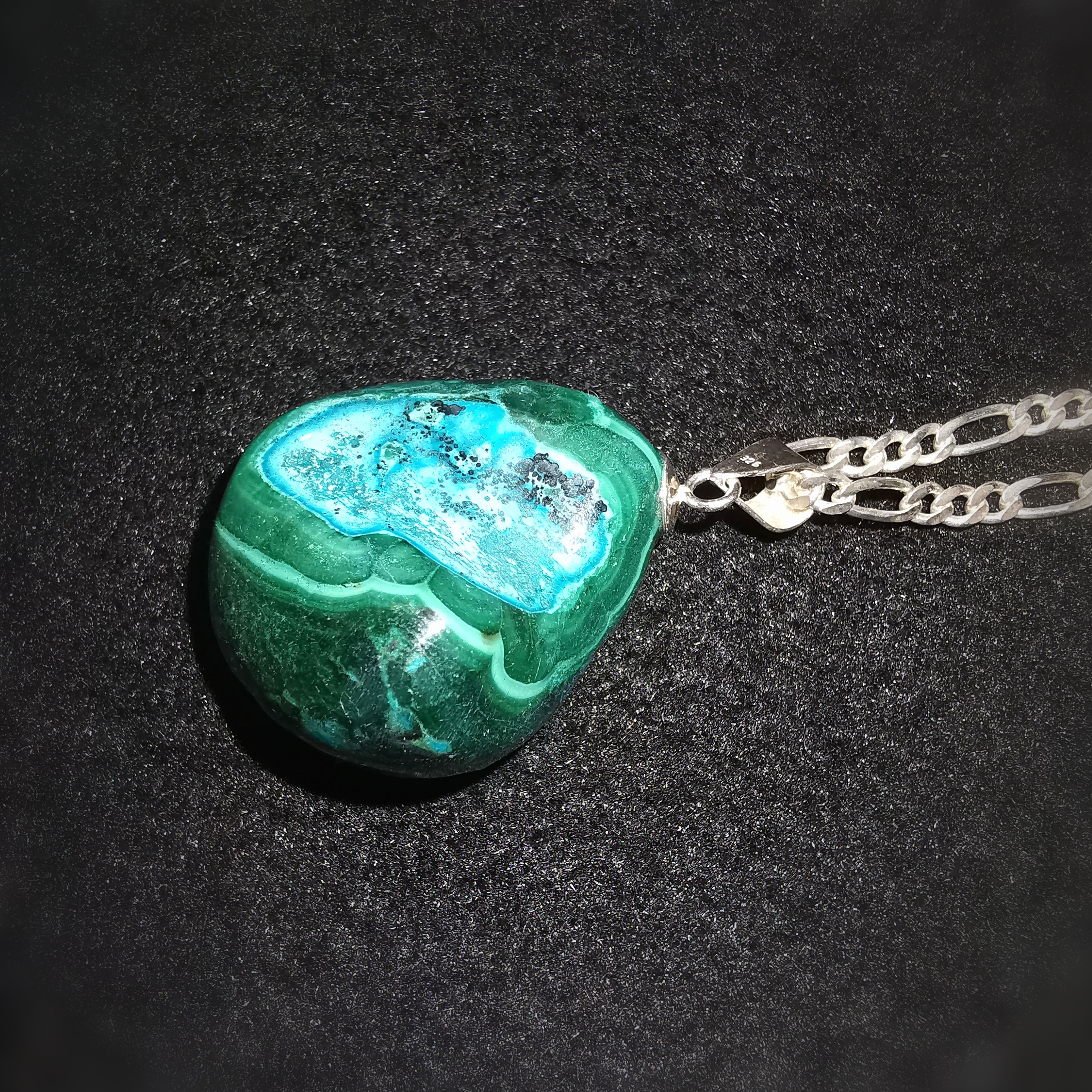💫 Malachit Chrysokoll Heilstein Kette – geweiht für Transformation & emotionale Balance